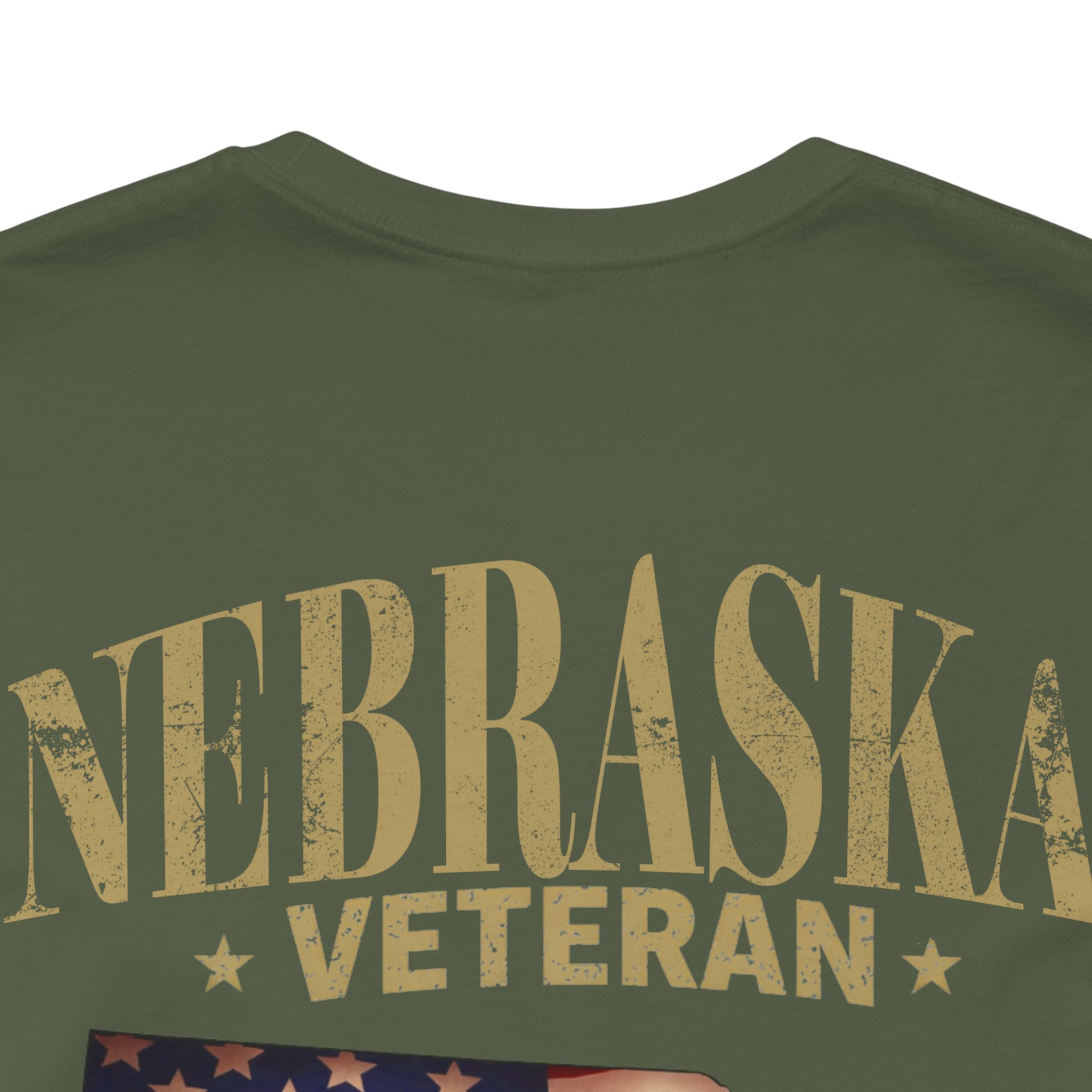 Nebraska Veteran T-Shirt — American Flag Map Military Tribute Tee - Image 4