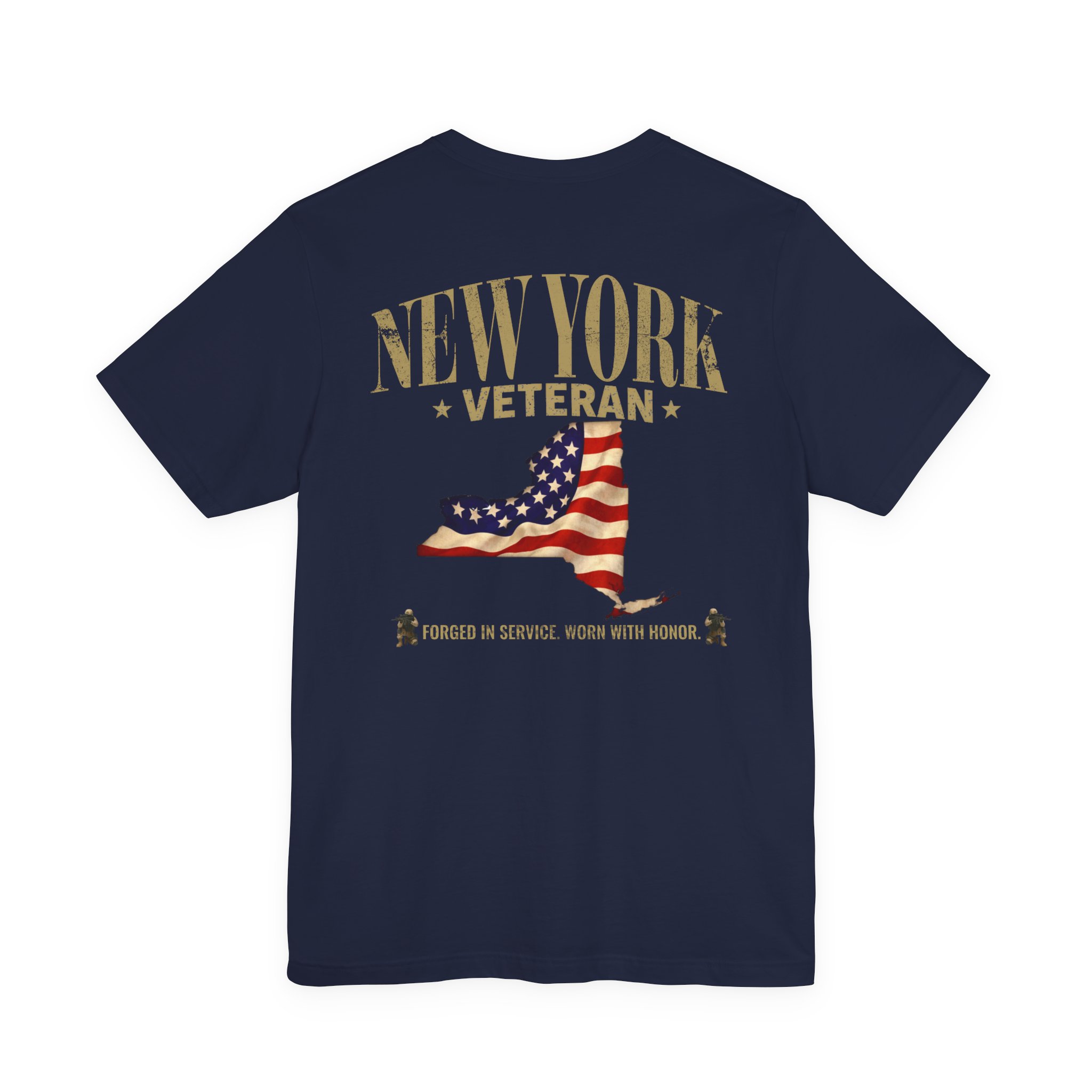 New York Veteran T-Shirt — American Flag Map Military Tribute Tee - Image 38