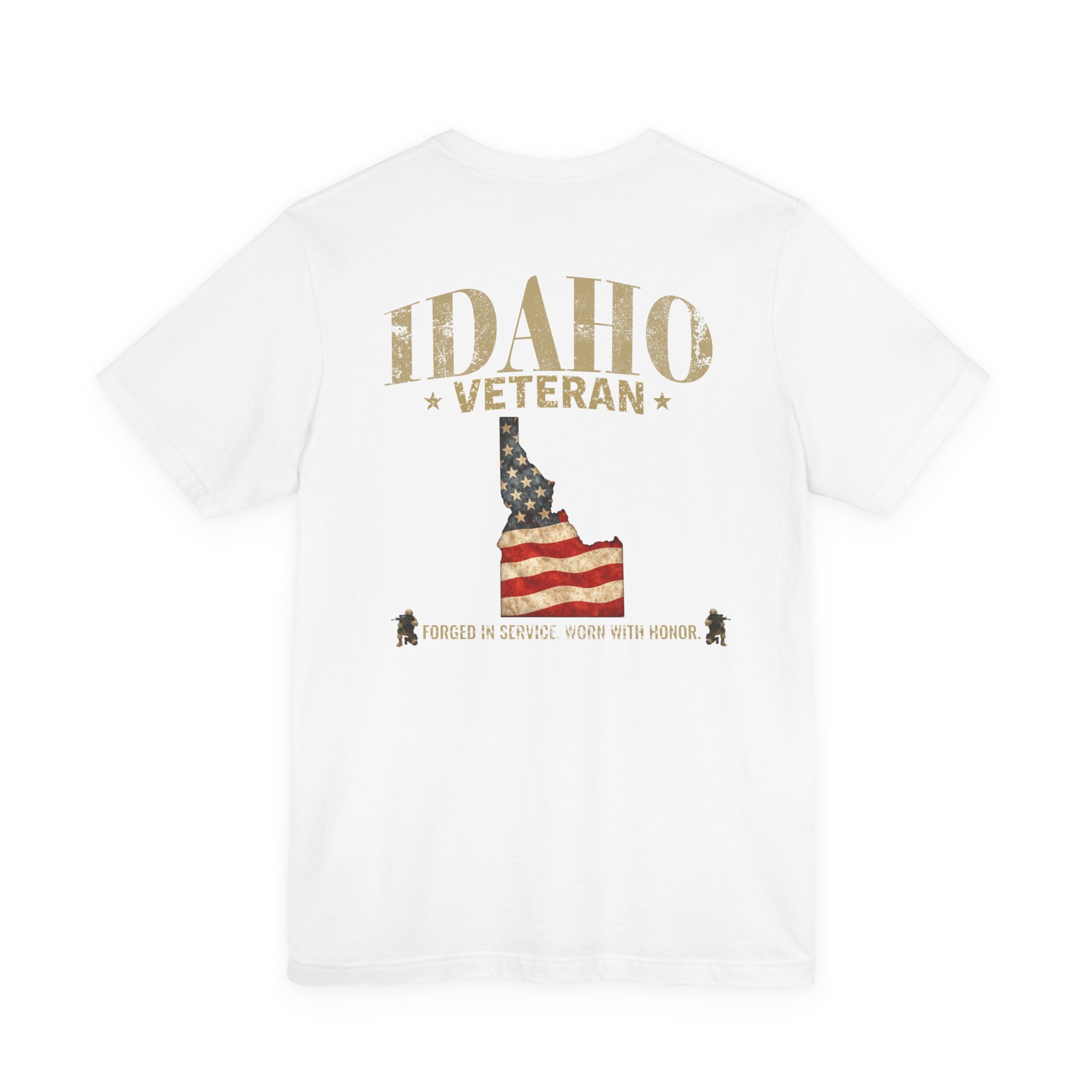 Idaho Veteran T-Shirt — American Flag Map Military Tribute Tee - Image 12