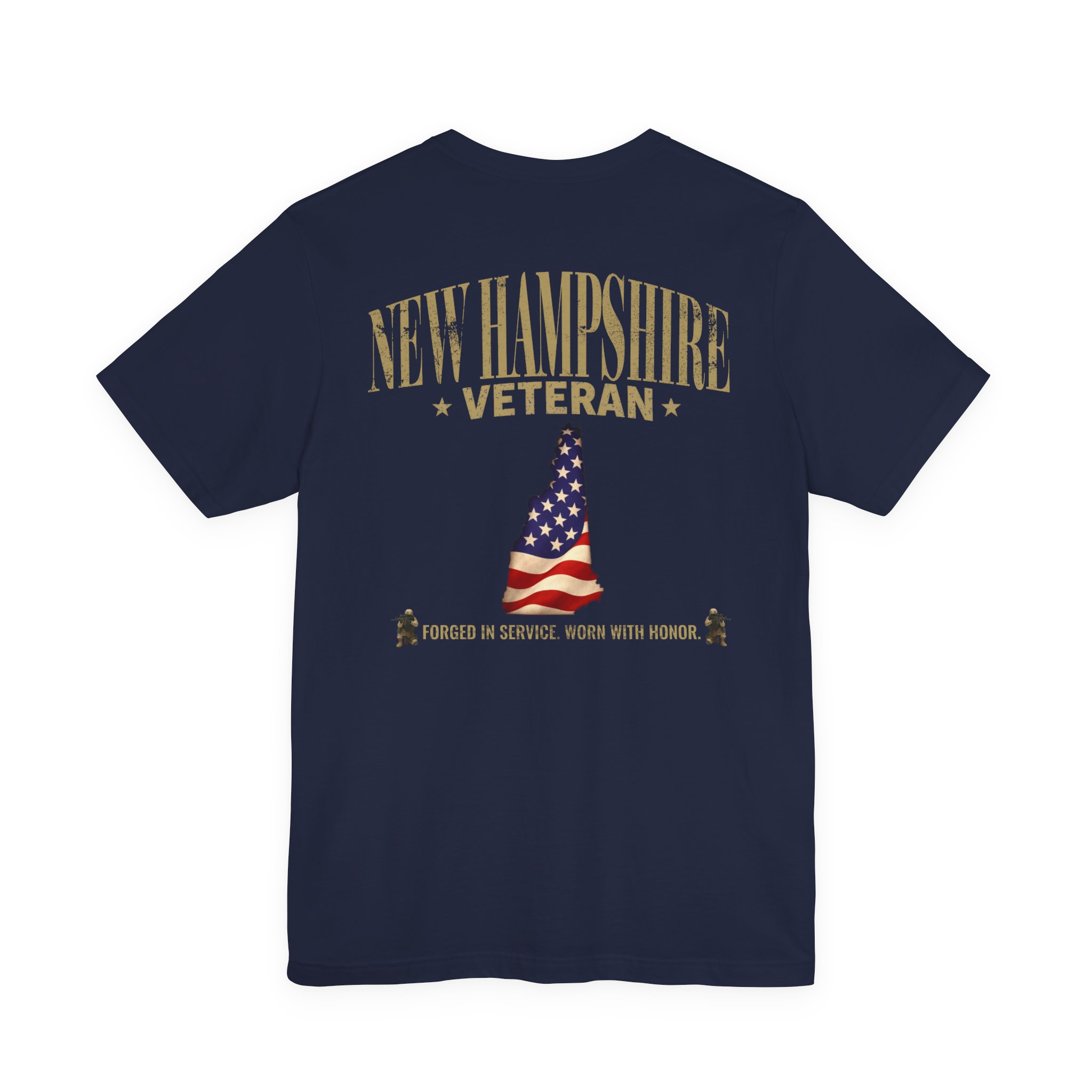 New Hampshire Veteran T-Shirt — American Flag Map Military Tribute Tee - Image 13