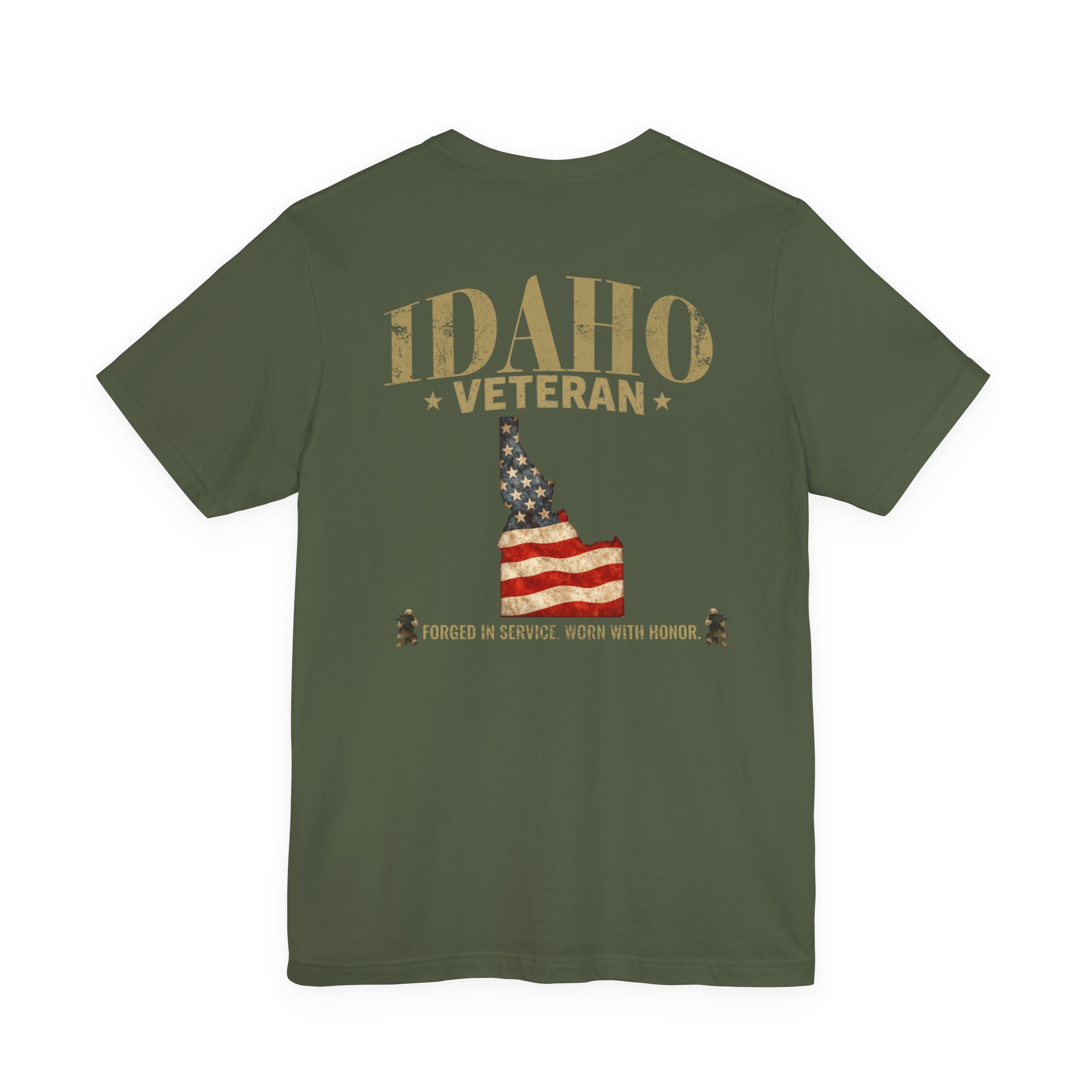 Idaho Veteran T-Shirt — American Flag Map Military Tribute Tee - Image 6