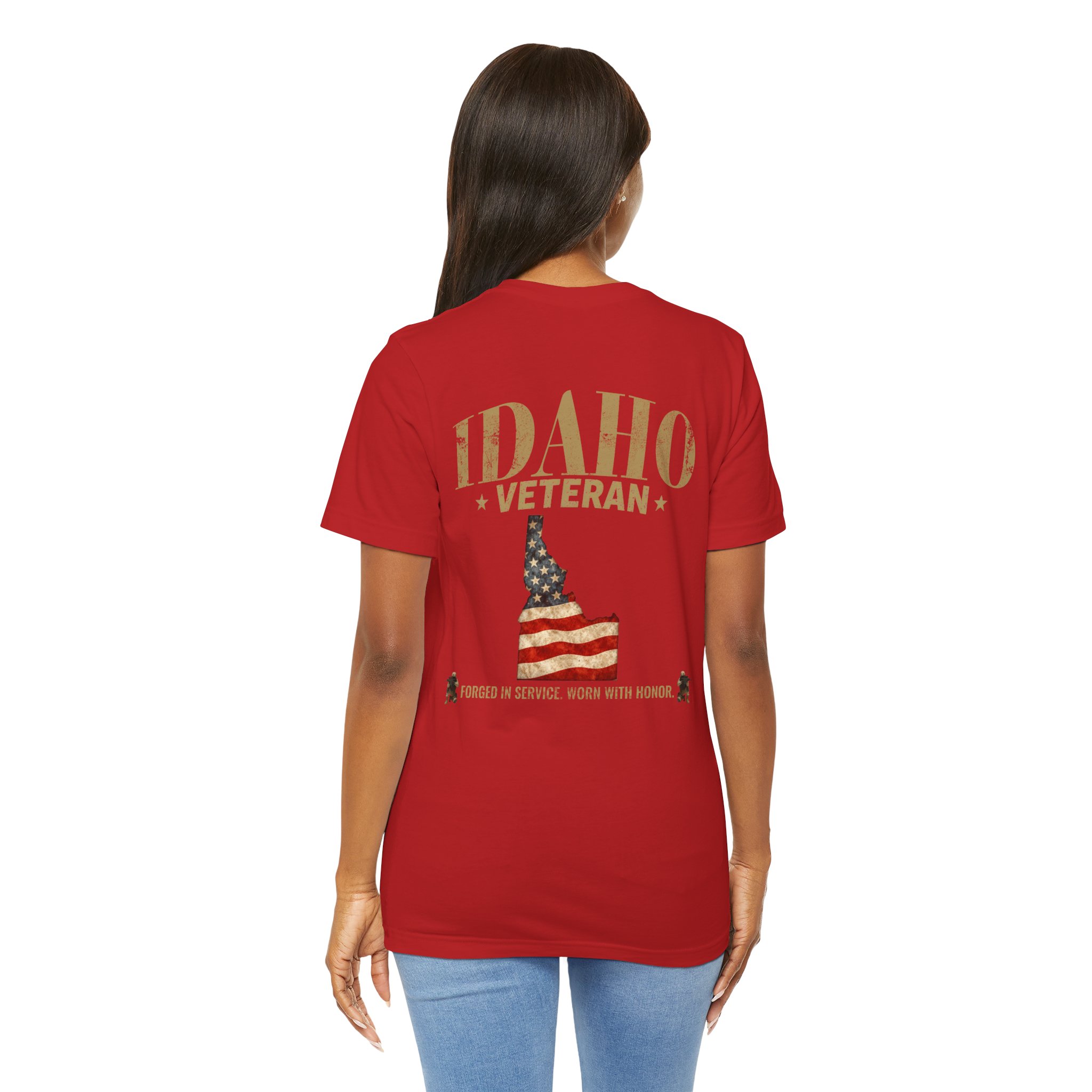Idaho Veteran T-Shirt — American Flag Map Military Tribute Tee - Image 50