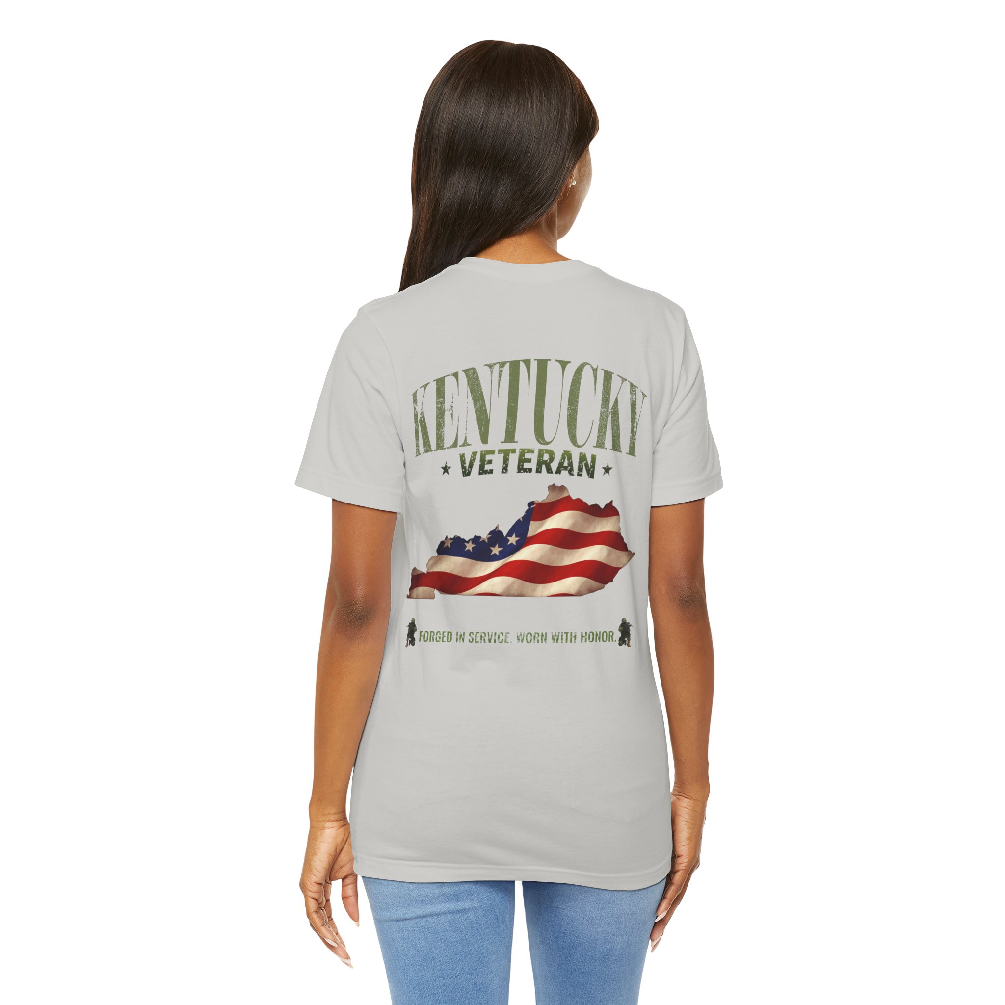 Kentucky Veteran T-Shirt — American Flag Map Military Tribute Tee - Image 30