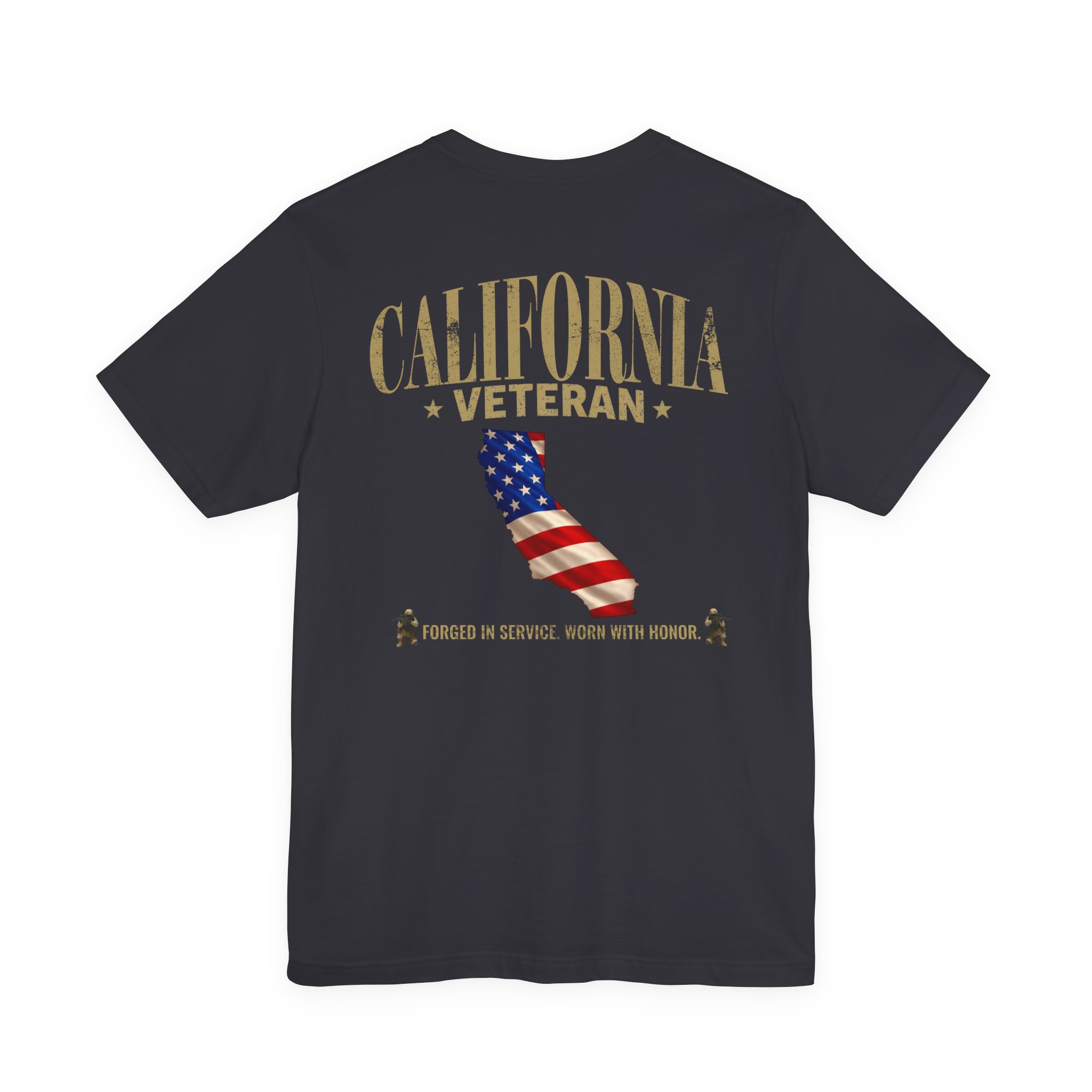 California Veteran T-Shirt — American Flag Map Military Tribute Tee - Image 32