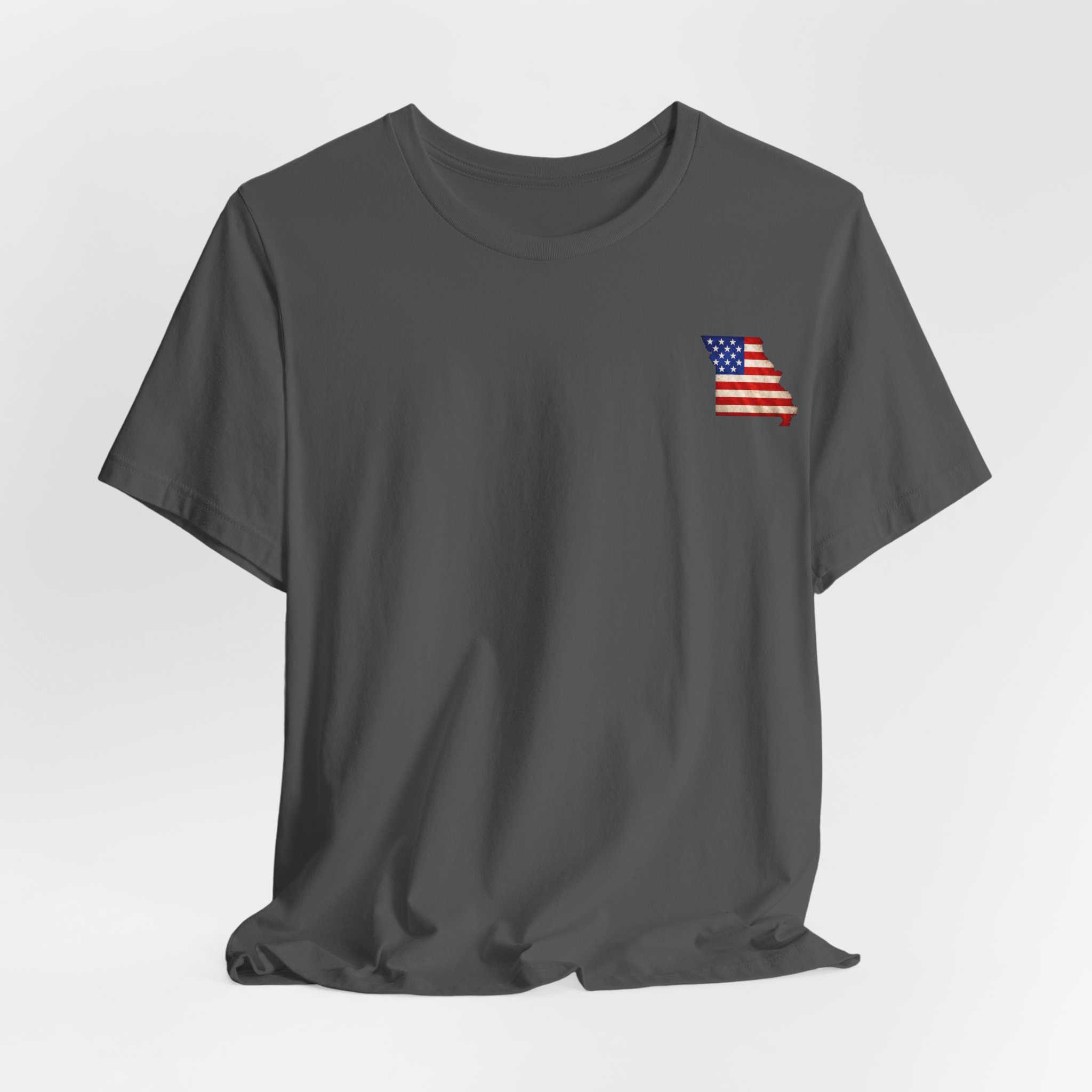 Missouri Veteran T-Shirt — American Flag Map Military Tribute Tee - Image 43