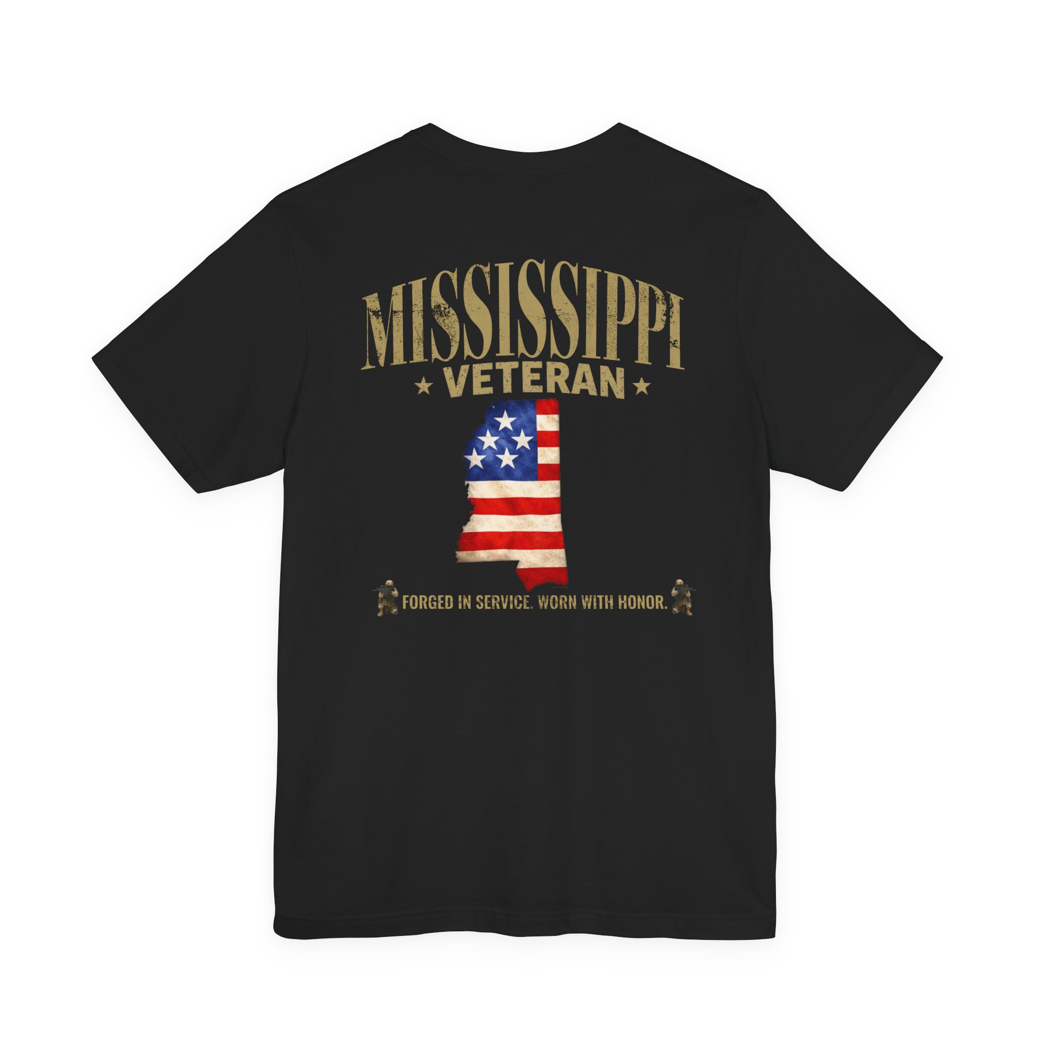 Mississippi Veteran T-Shirt — American Flag Alaska Map Military Tribute Tee - Image 17