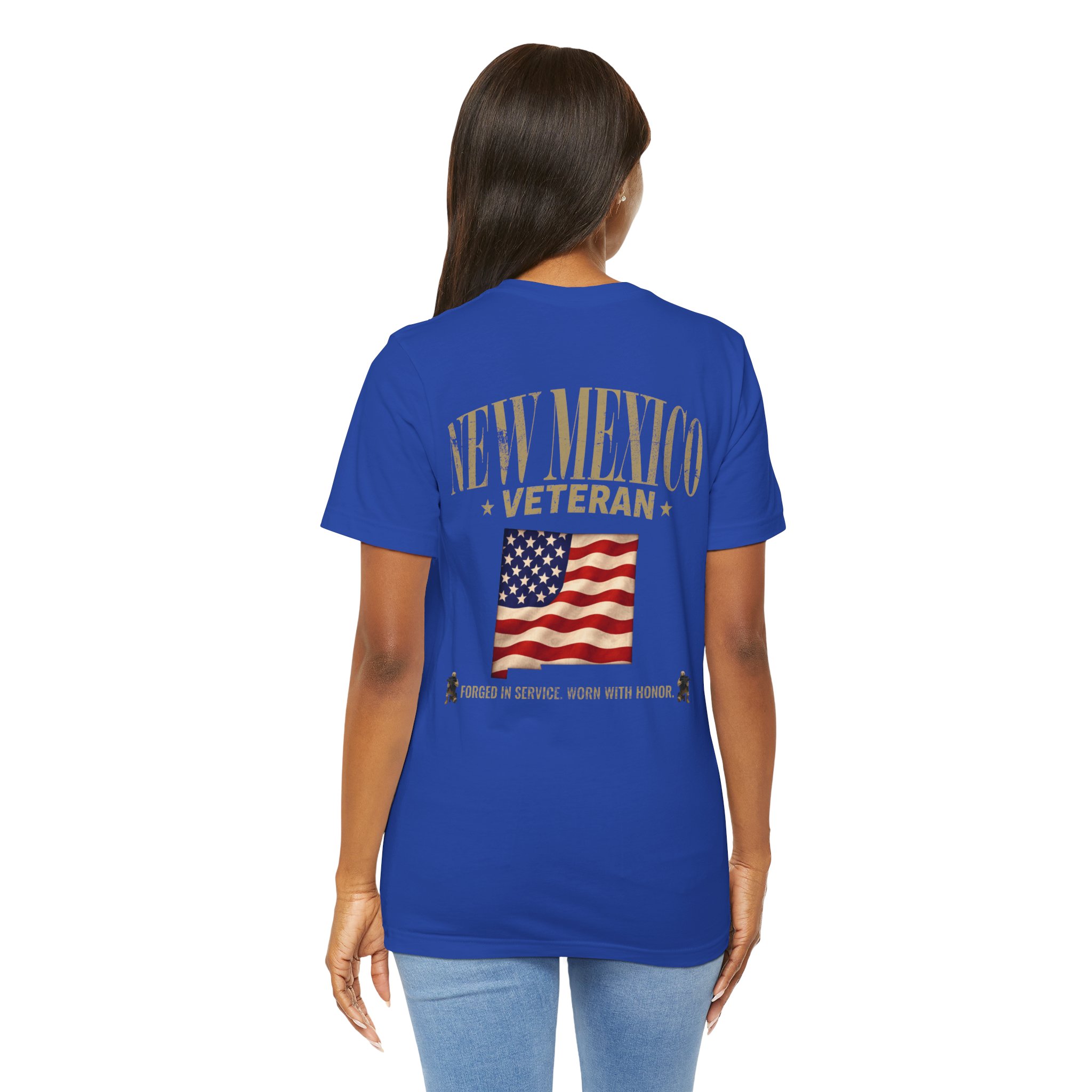 New Mexico Veteran T-Shirt — American Flag Map Military Tribute Tee - Image 32