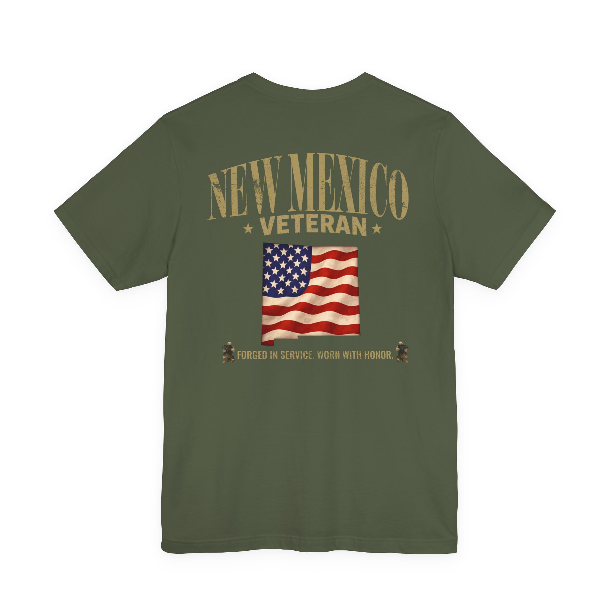 New Mexico Veteran T-Shirt — American Flag Map Military Tribute Tee - Image 26