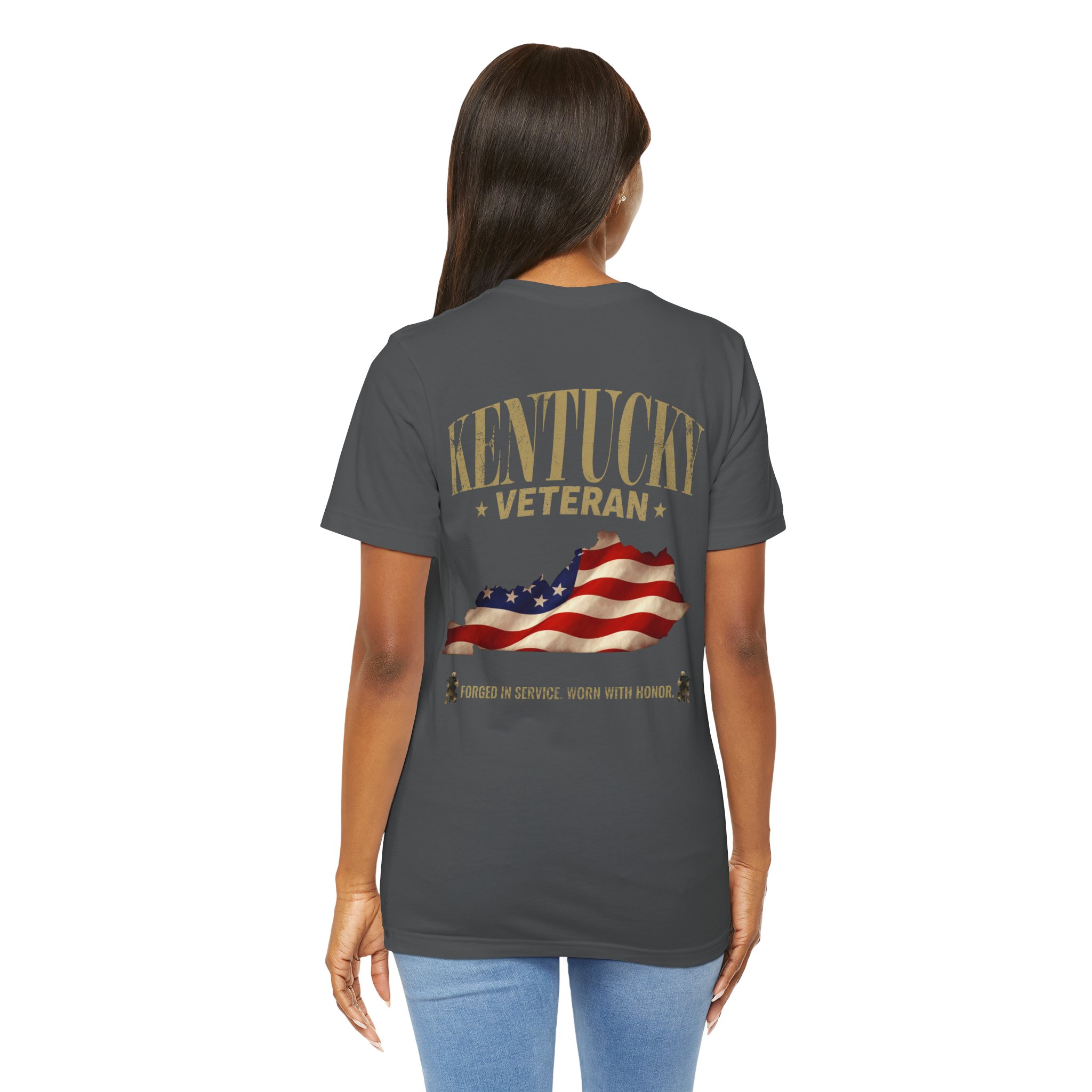 Kentucky Veteran T-Shirt — American Flag Map Military Tribute Tee - Image 45
