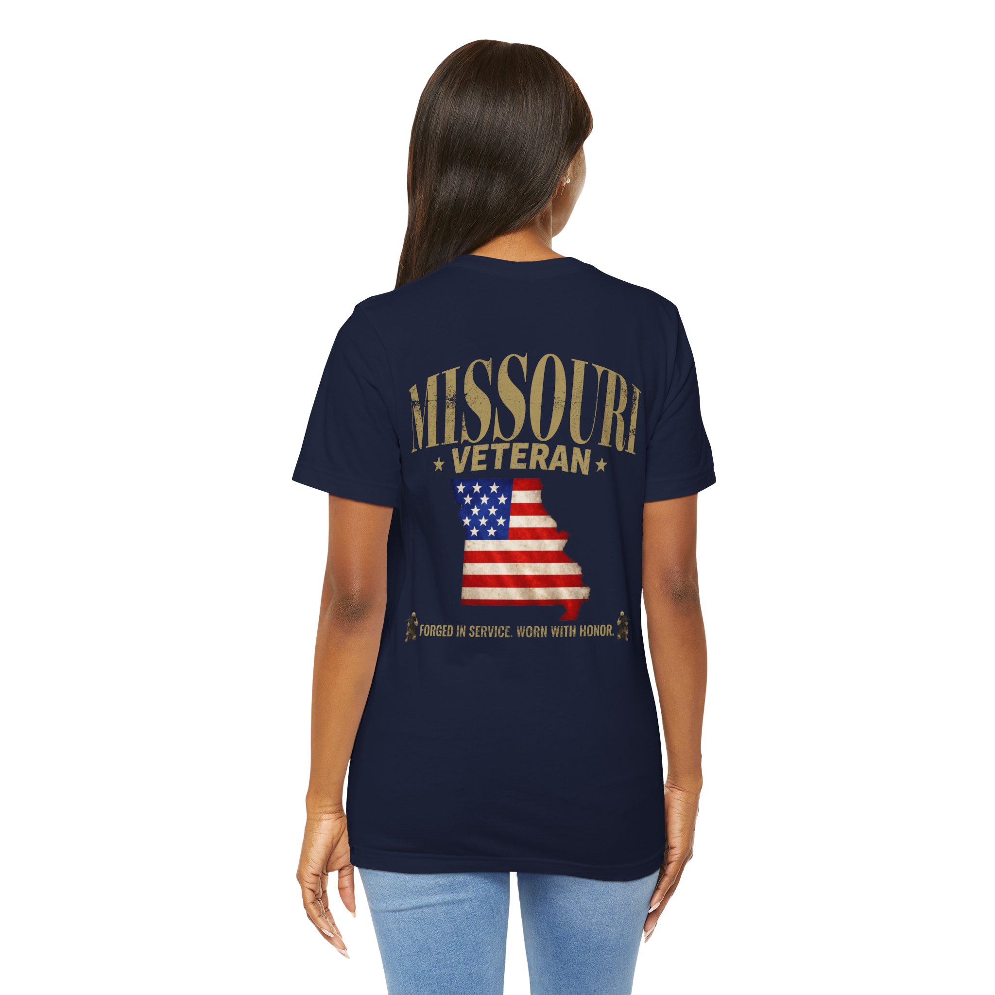 Missouri Veteran T-Shirt — American Flag Map Military Tribute Tee - Image 15