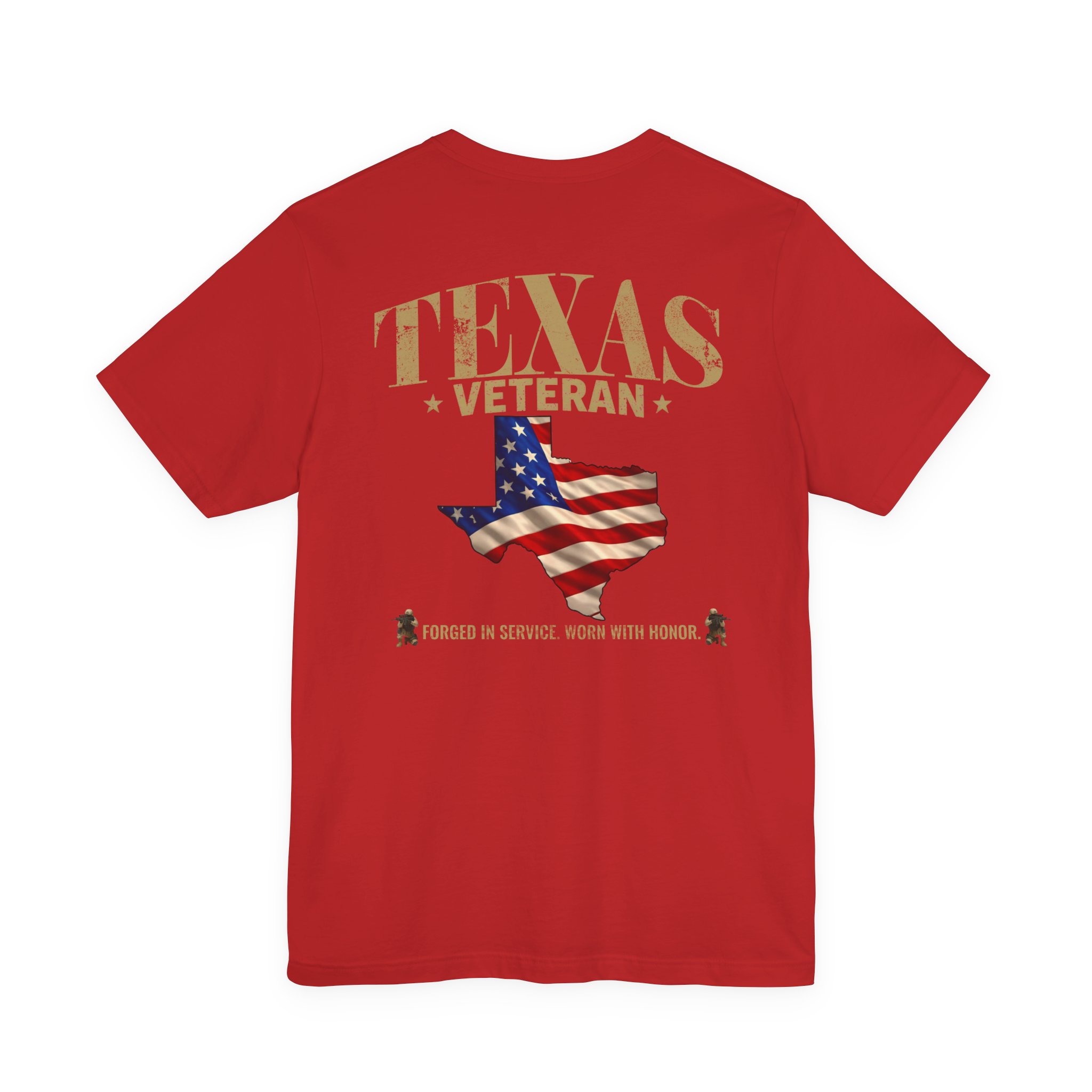 Texas Veteran T-Shirt — American Flag Map Military Tribute Tee - Image 32