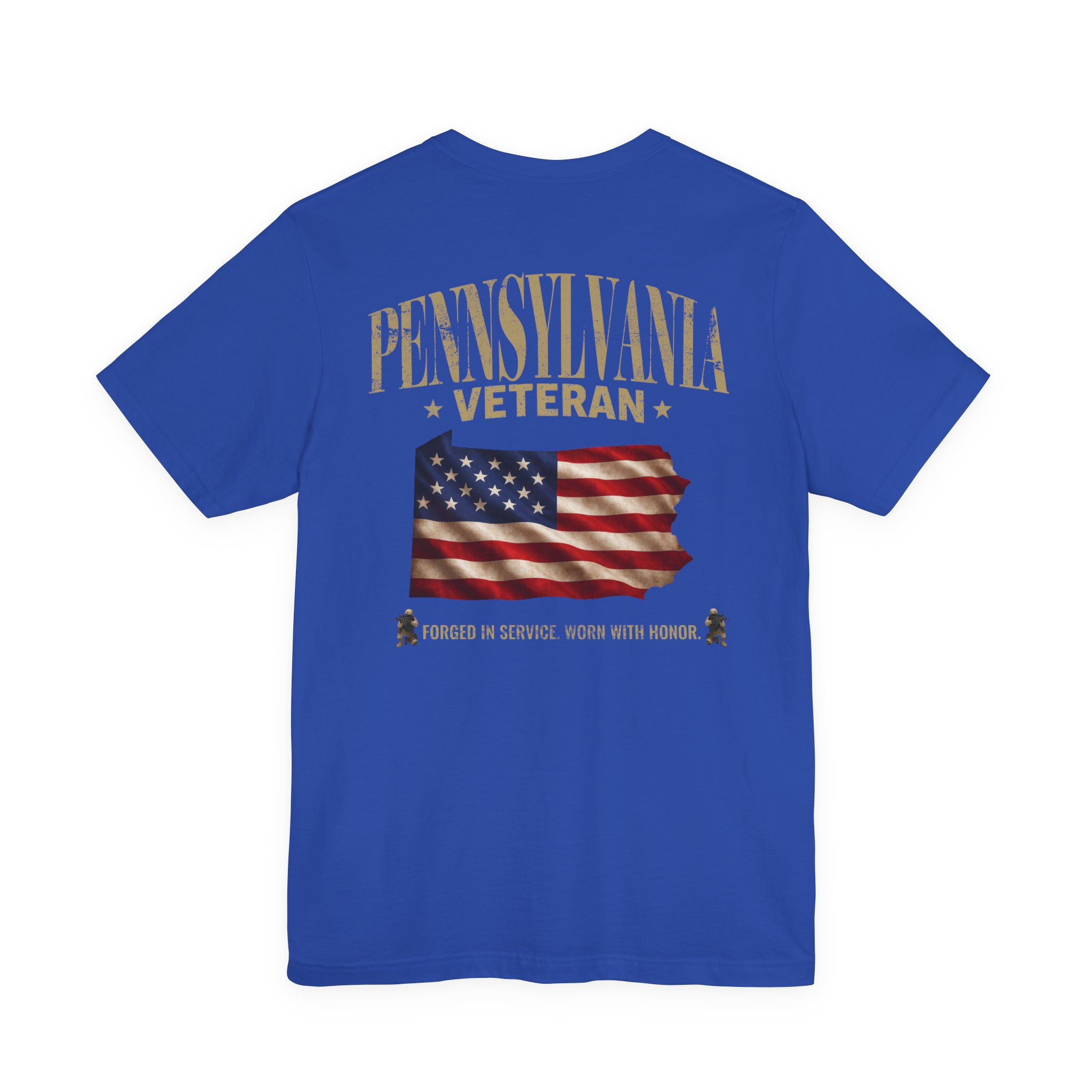 Pennsylvania Veteran T-Shirt — American Flag Map Military Tribute Tee - Image 6