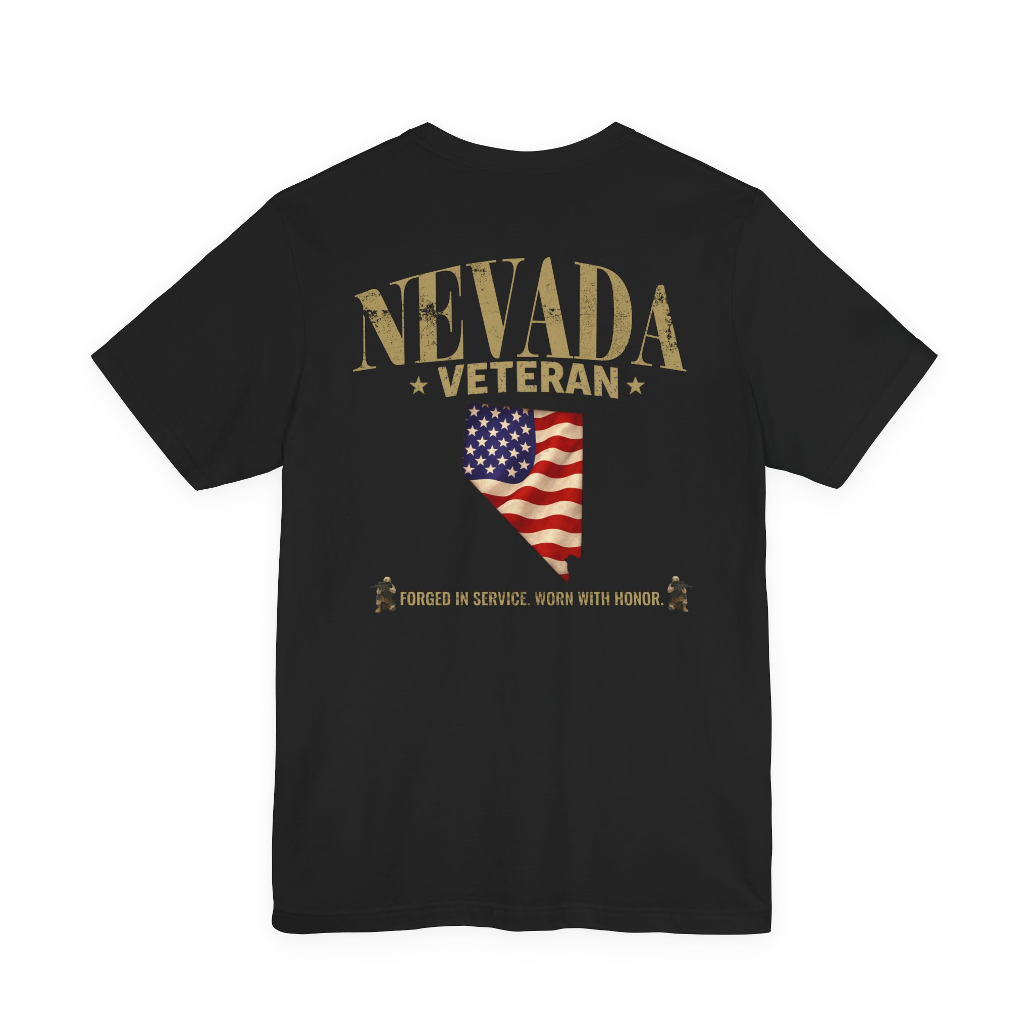 Nevada Veteran T-Shirt — American Flag Alaska Map Military Tribute Tee - Image 4
