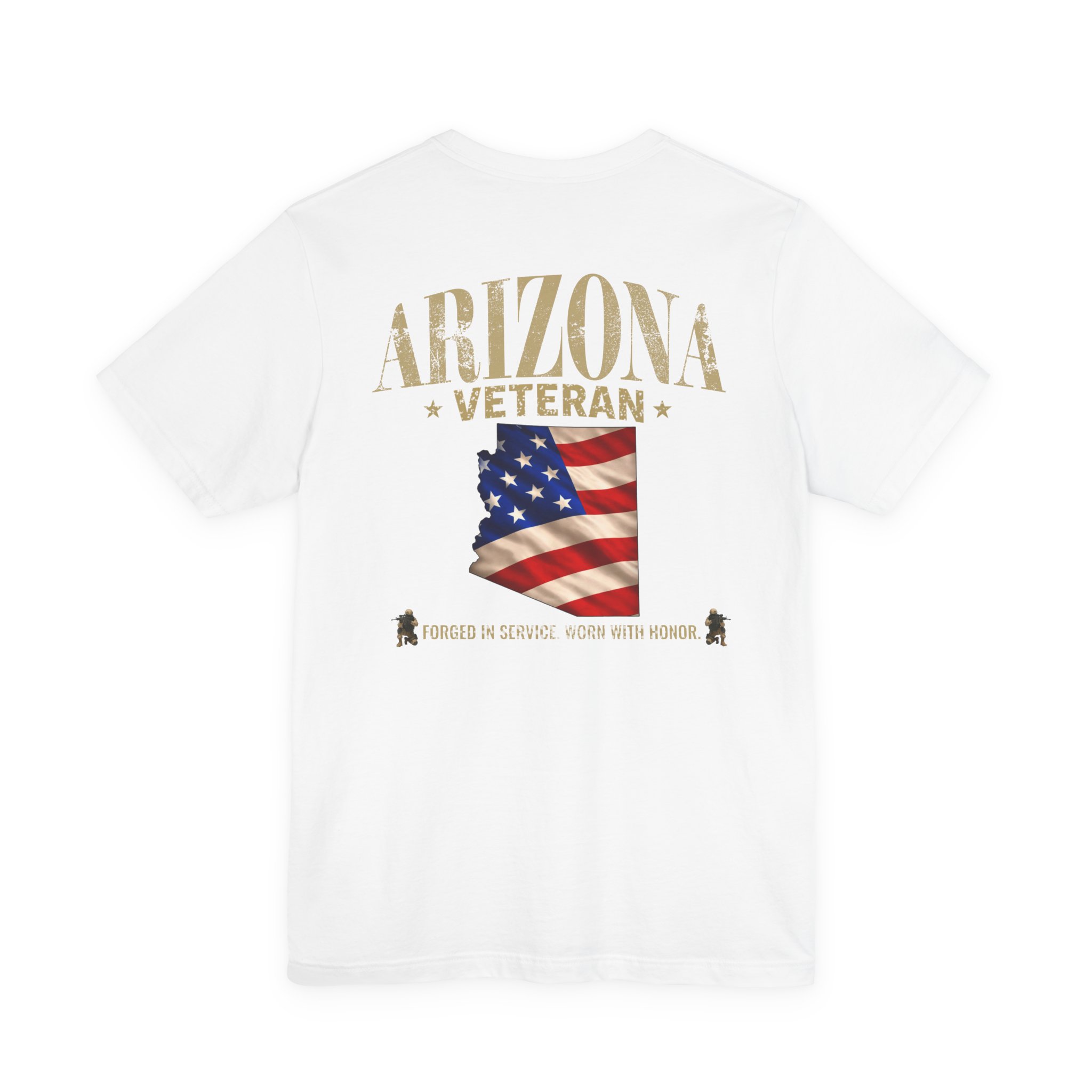 Arizona Veteran T-Shirt — American Flag Map Military Tribute Tee - Image 7