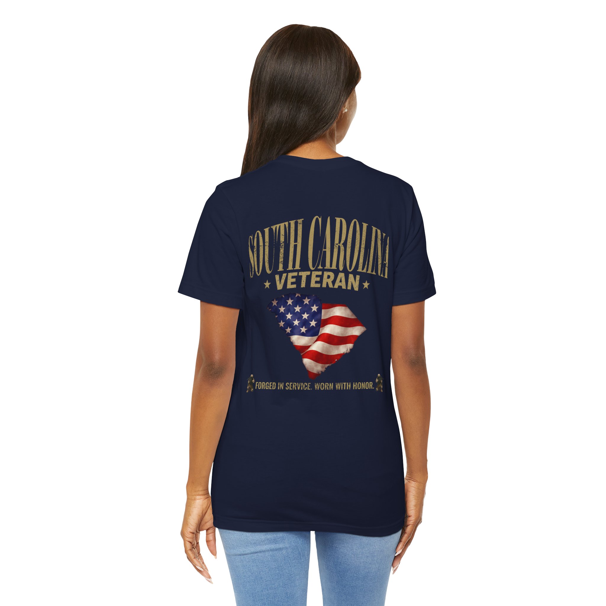 South Carolina Veteran T-Shirt — American Flag Map Military Tribute Tee - Image 20