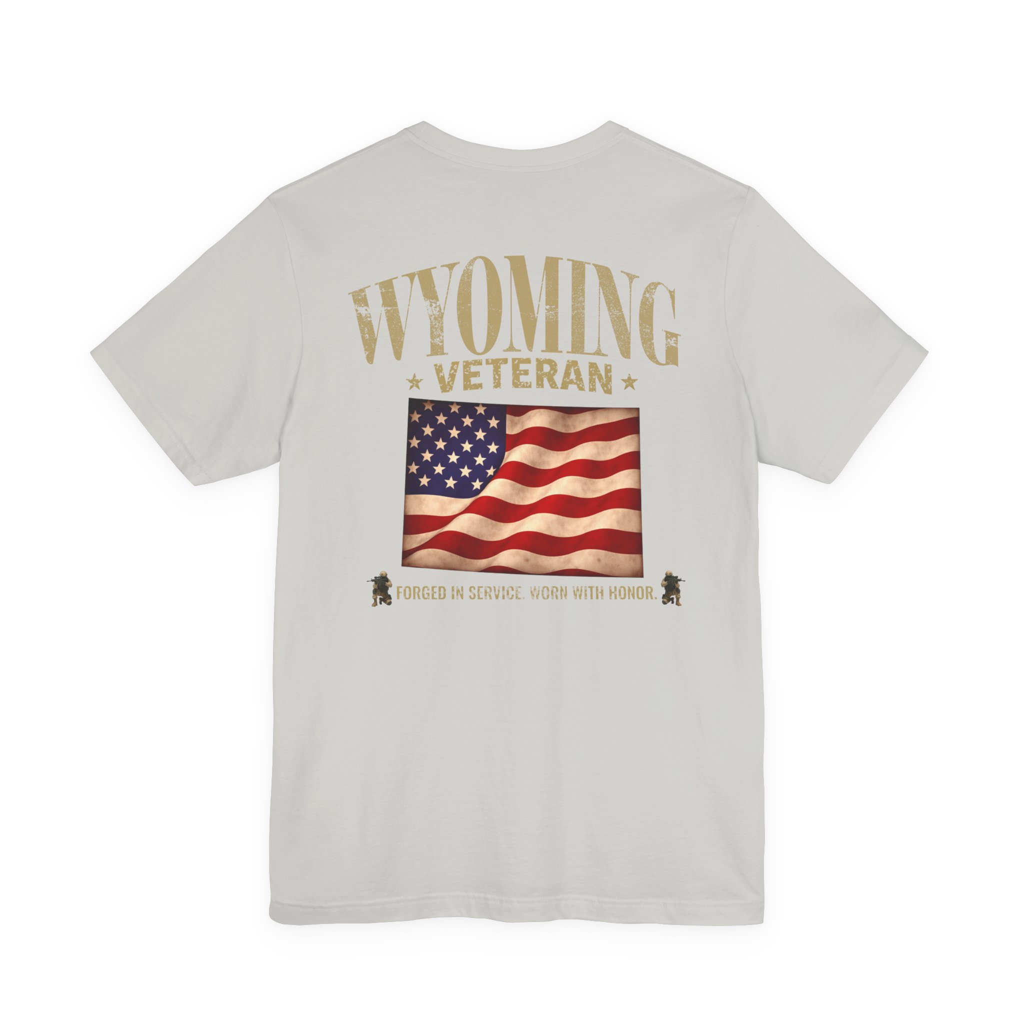 Wyoming Veteran T-Shirt — American Flag Map Military Tribute Tee - Image 30