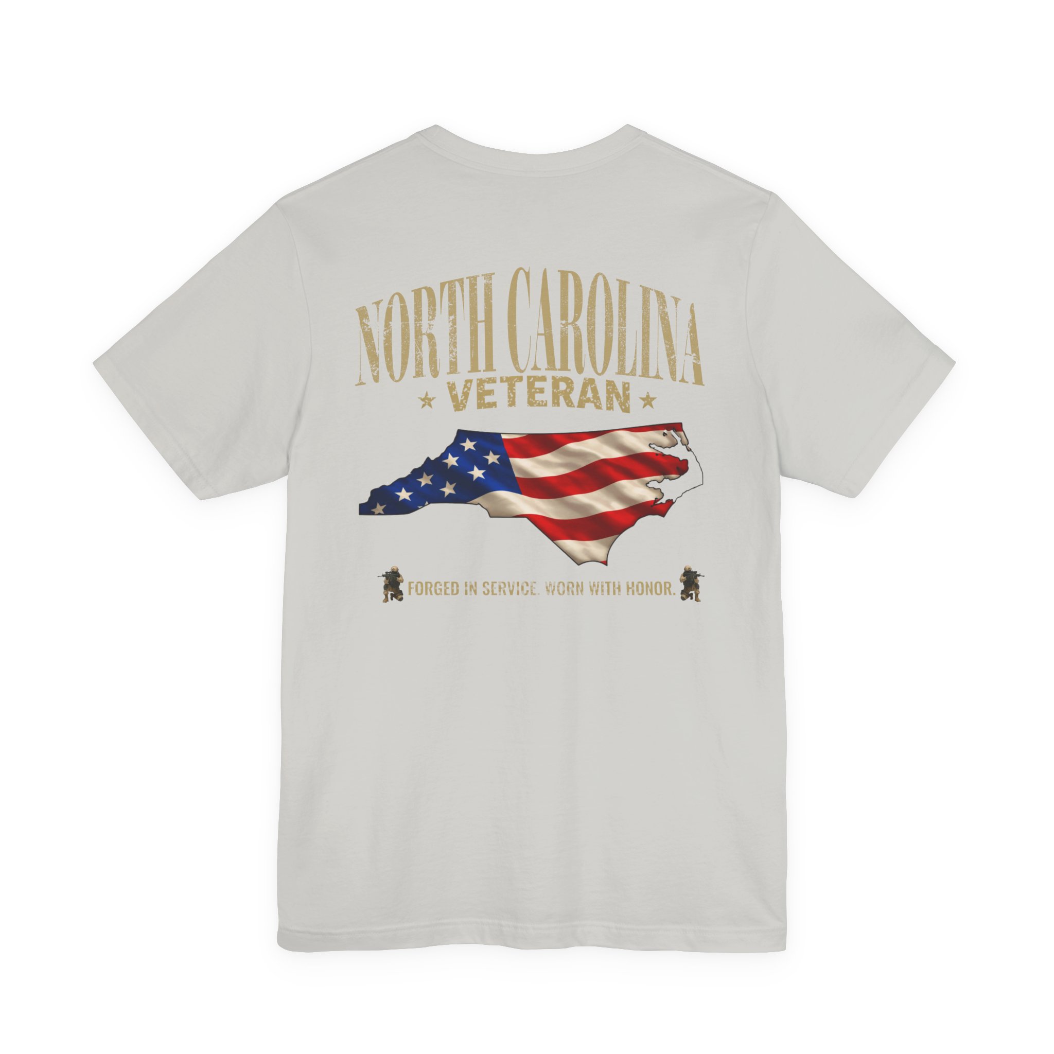 North Carolina Veteran T-Shirt — American Flag Map Military Tribute Tee - Image 18