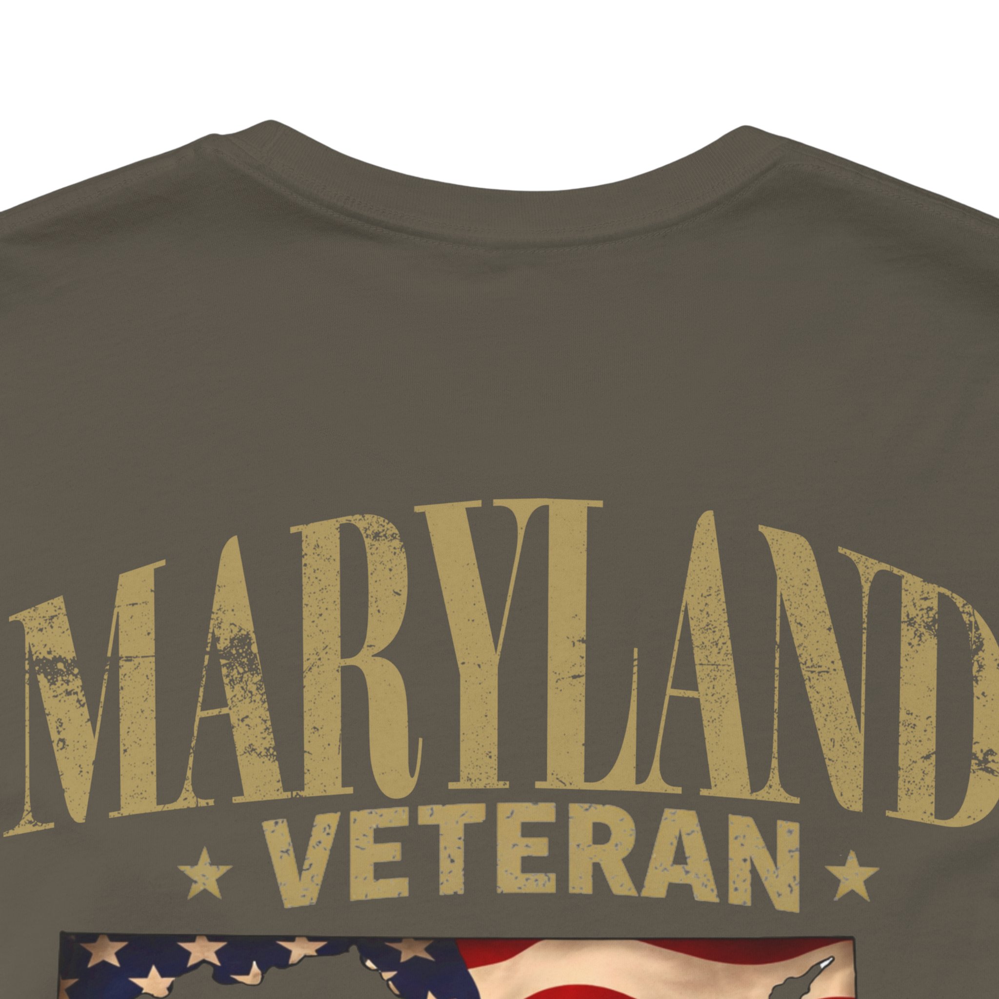 Maryland Veteran T-Shirt — American Flag Map Military Tribute Tee - Image 23