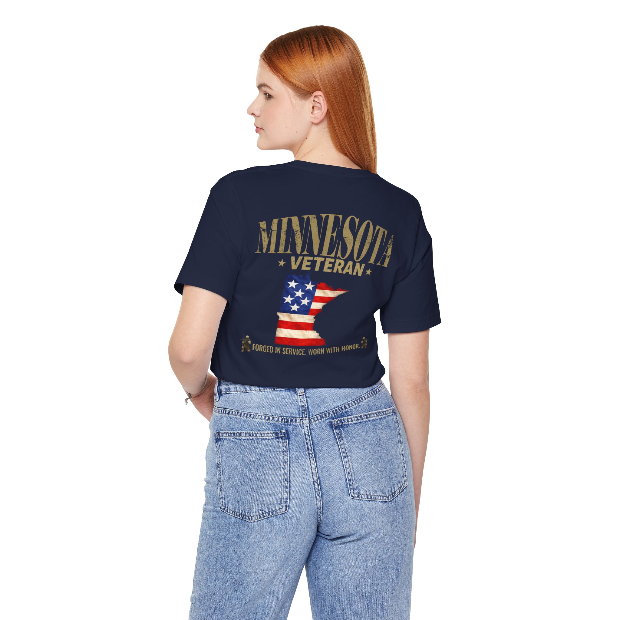 Minnesota Veteran T-Shirt — American Flag Alaska Map Military Tribute Tee - Image 4