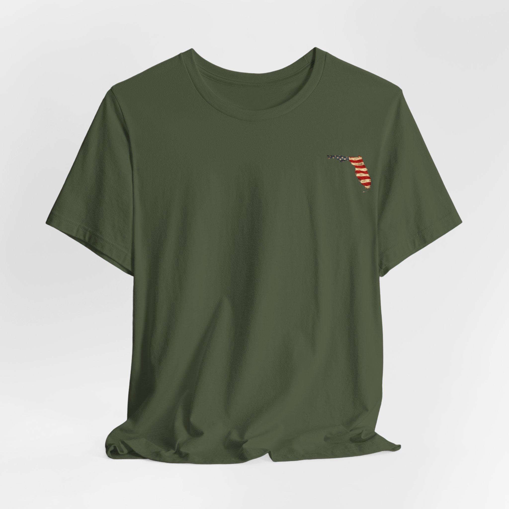 Florida Veteran T-Shirt — American Flag Map Military Tribute Tee - Image 33