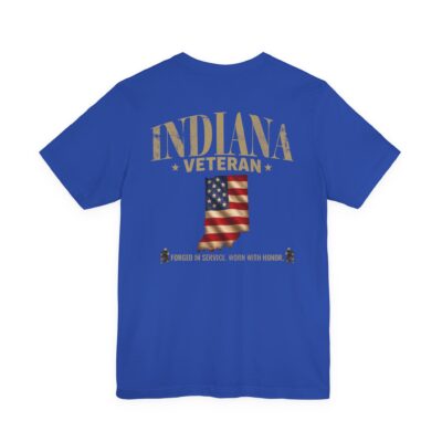 Indiana Veteran T-Shirt — American Flag Map Military Tribute Tee