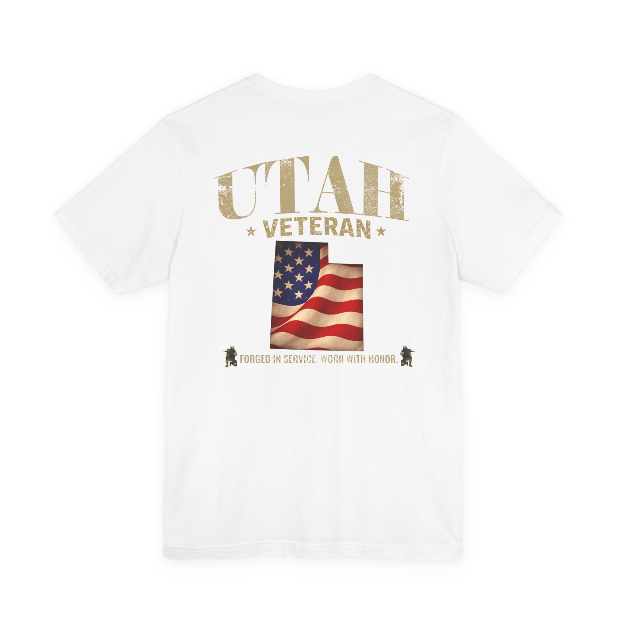 Utah Veteran T-Shirt — American Flag Map Military Tribute Tee - Image 3
