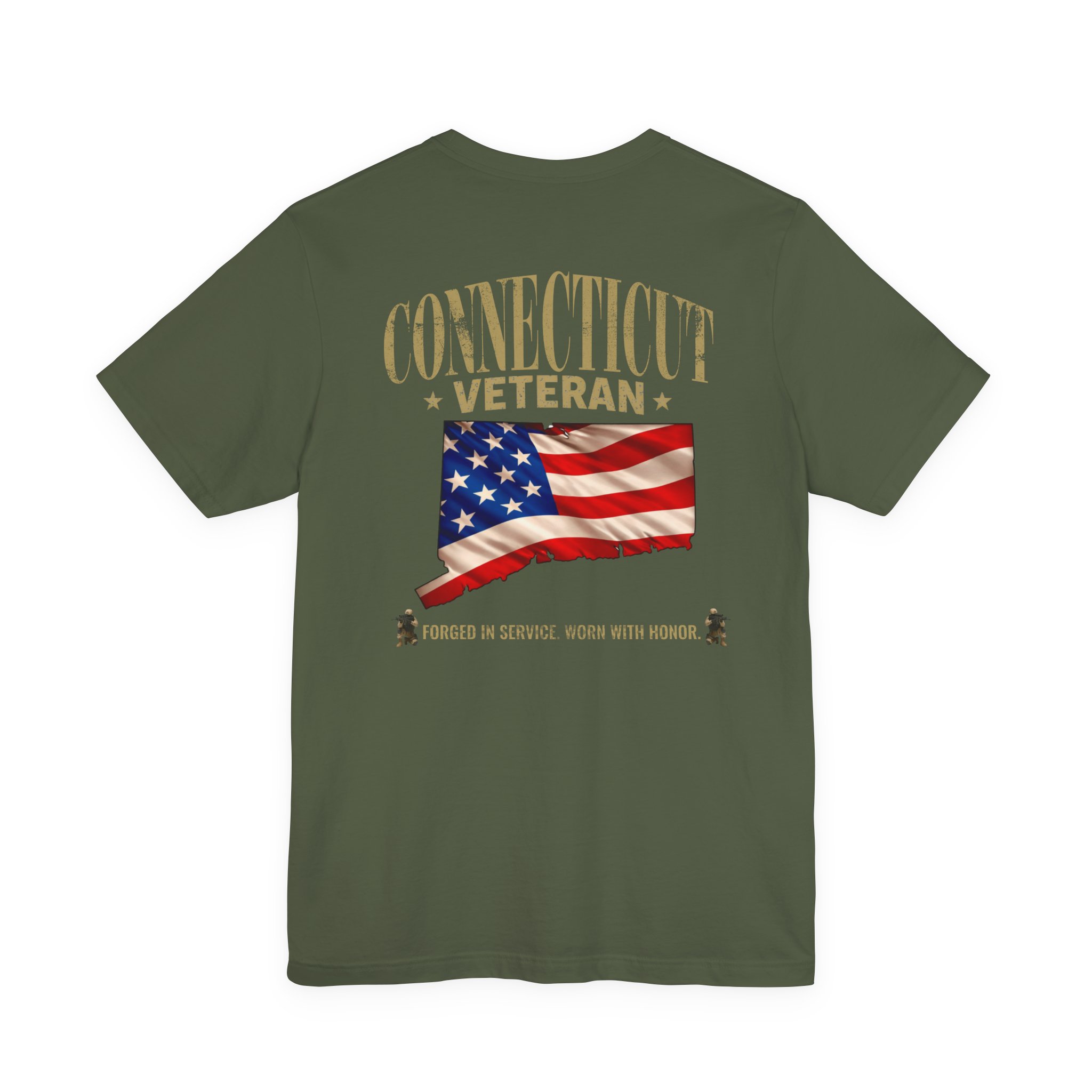 Connecticut Veteran T-Shirt — American Flag Alaska Map Military Tribute Tee - Image 32