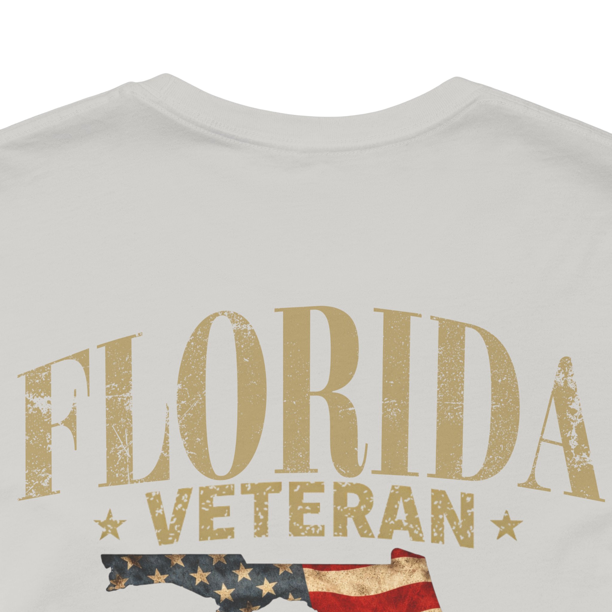 Florida Veteran T-Shirt — American Flag Map Military Tribute Tee - Image 24