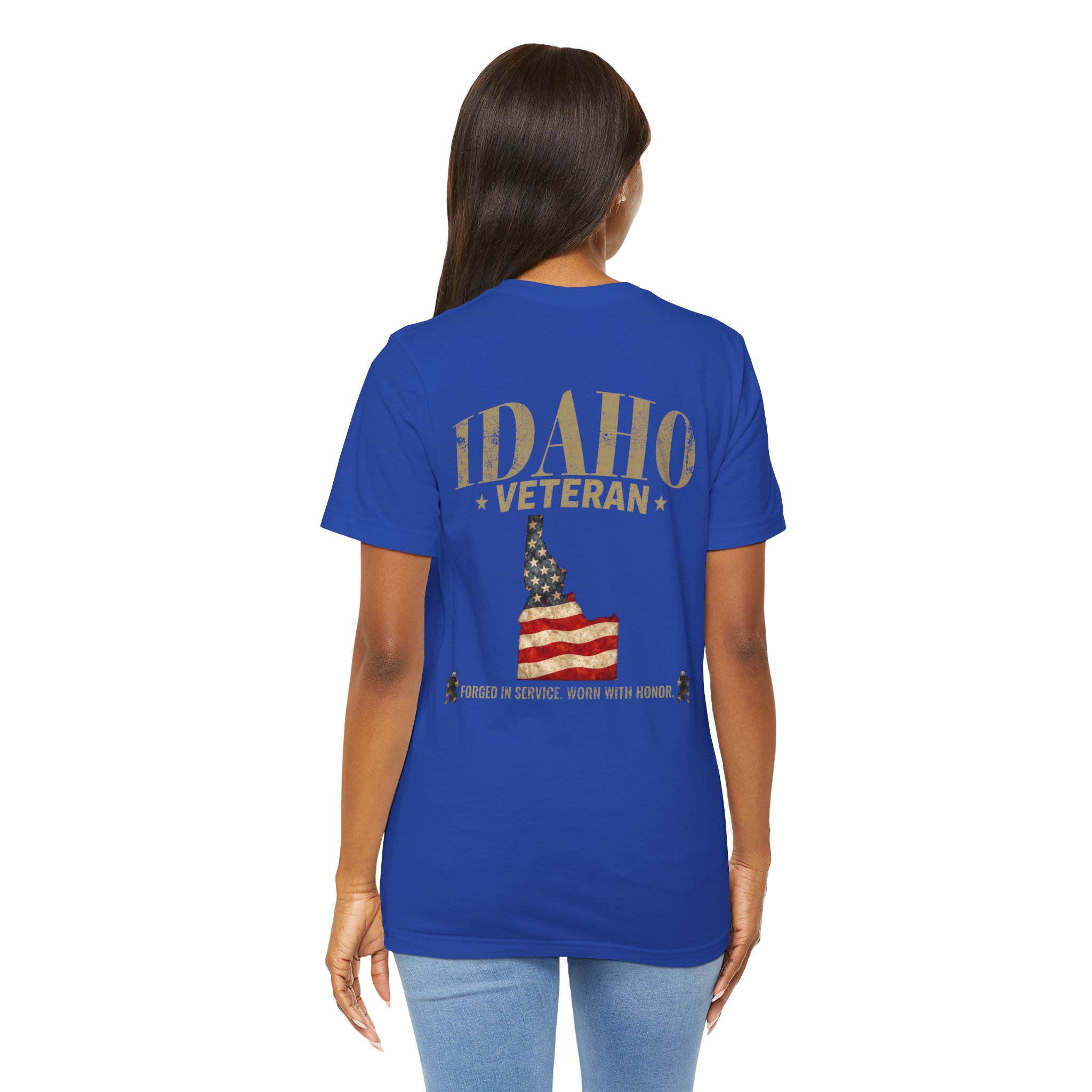 Idaho Veteran T-Shirt — American Flag Map Military Tribute Tee - Image 35