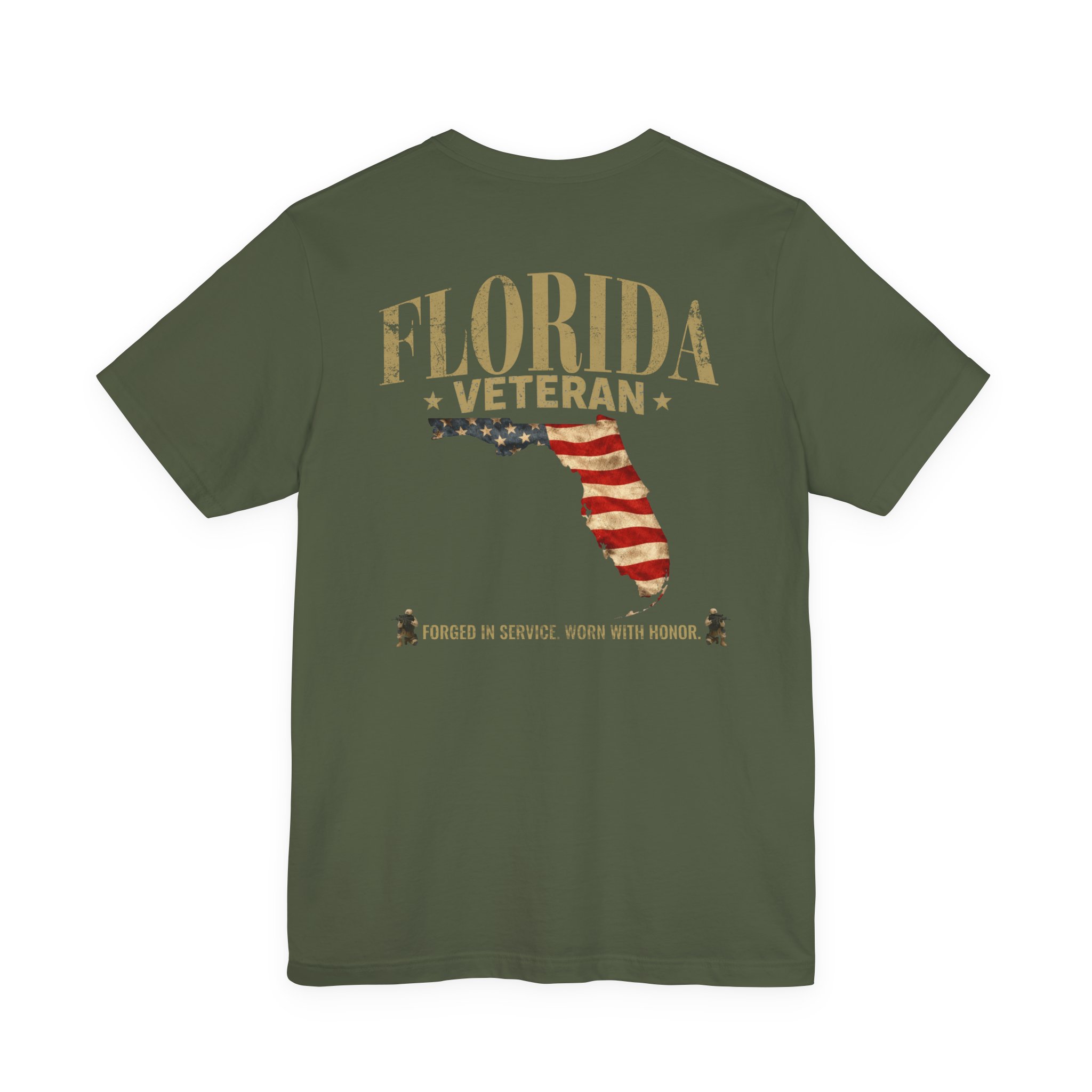 Florida Veteran T-Shirt — American Flag Map Military Tribute Tee - Image 32