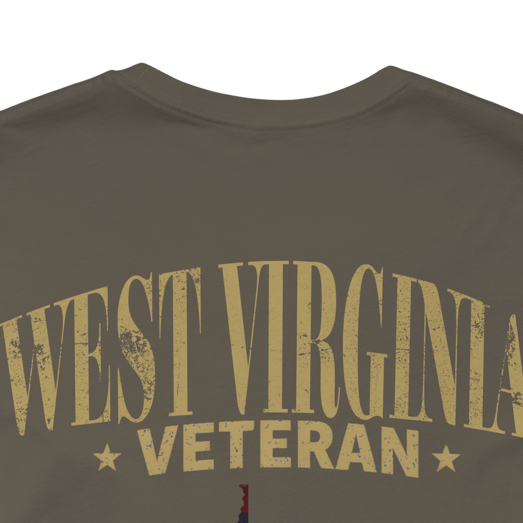 West Virginia Veteran T-Shirt — American Flag Map Military Tribute Tee - Image 29
