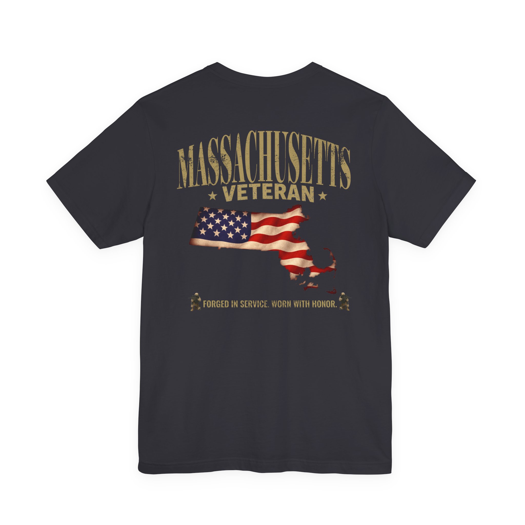 Massachusetts Veteran T-Shirt — American Flag Map Military Tribute Tee - Image 6