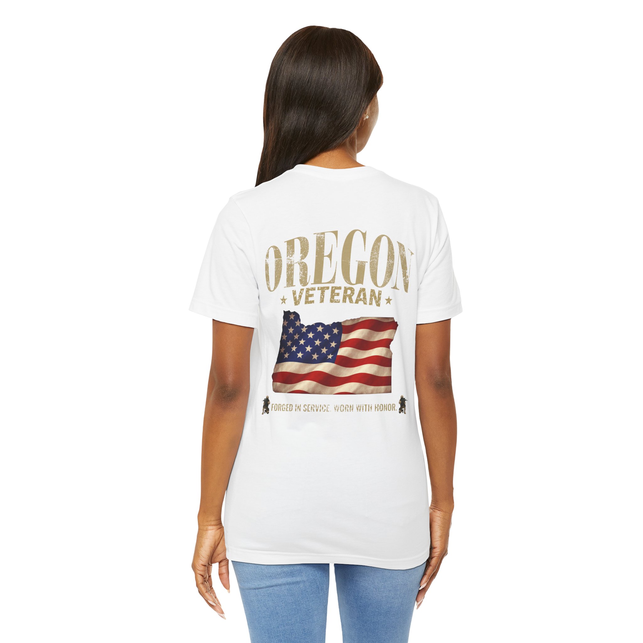 Oregon Veteran T-Shirt — American Flag Map Military Tribute Tee - Image 45