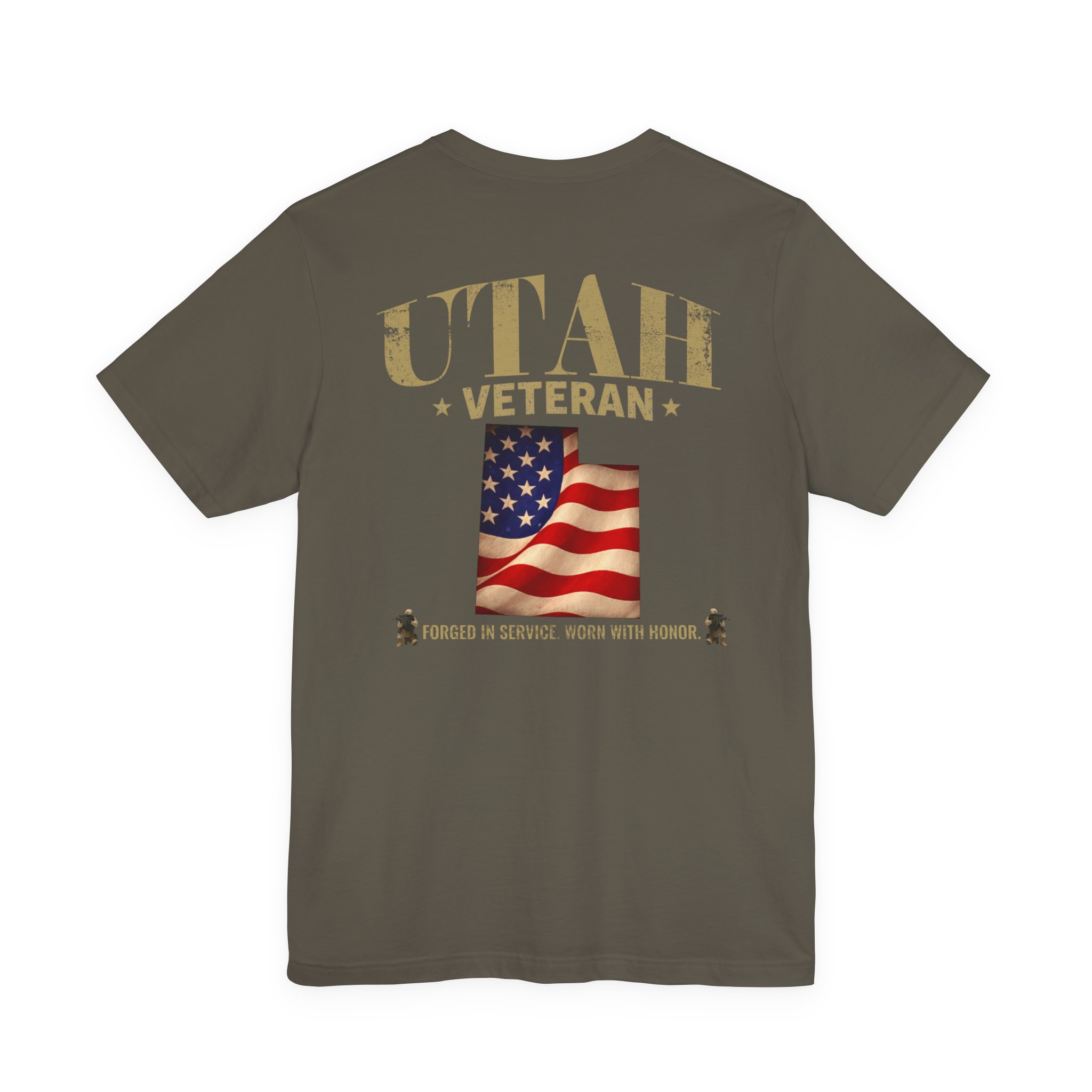 Utah Veteran T-Shirt — American Flag Map Military Tribute Tee - Image 17