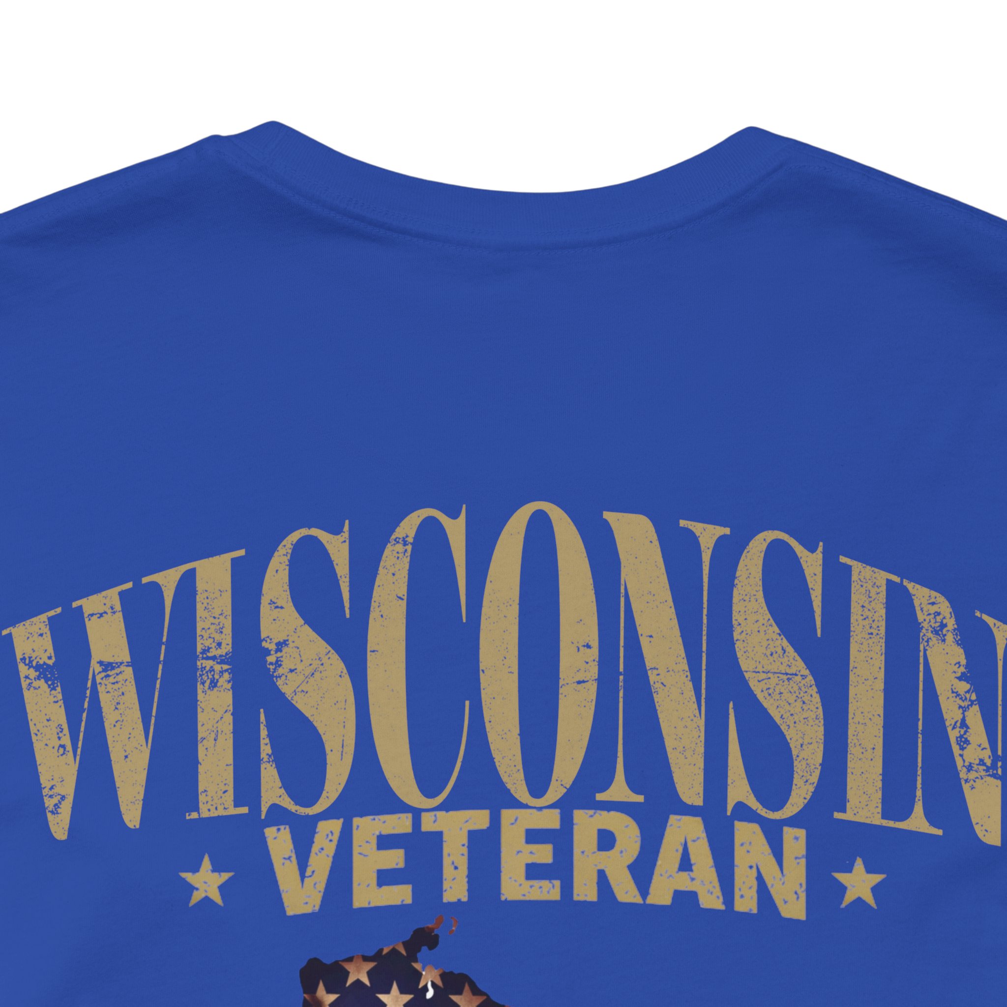 Wisconsin Veteran T-Shirt — American Flag Map Military Tribute Tee - Image 19
