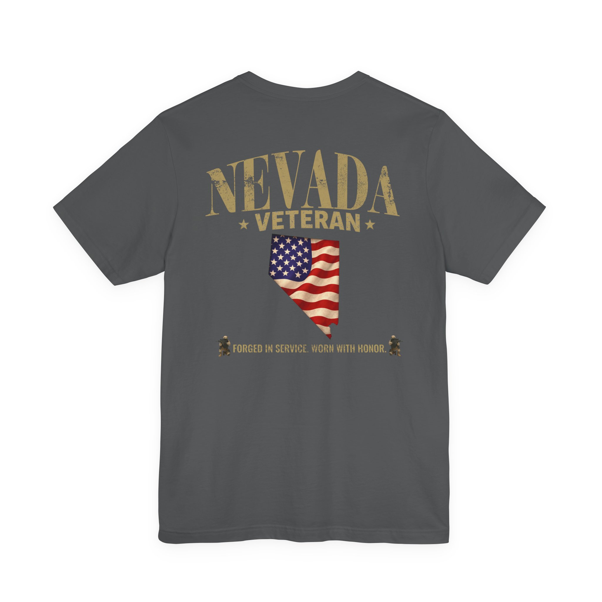Nevada Veteran T-Shirt — American Flag Alaska Map Military Tribute Tee - Image 13