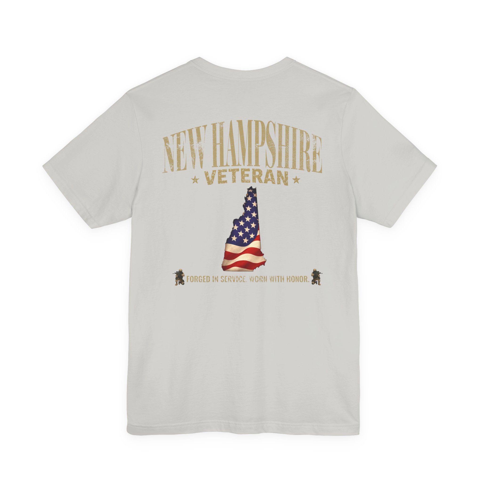 New Hampshire Veteran T-Shirt — American Flag Map Military Tribute Tee - Image 3