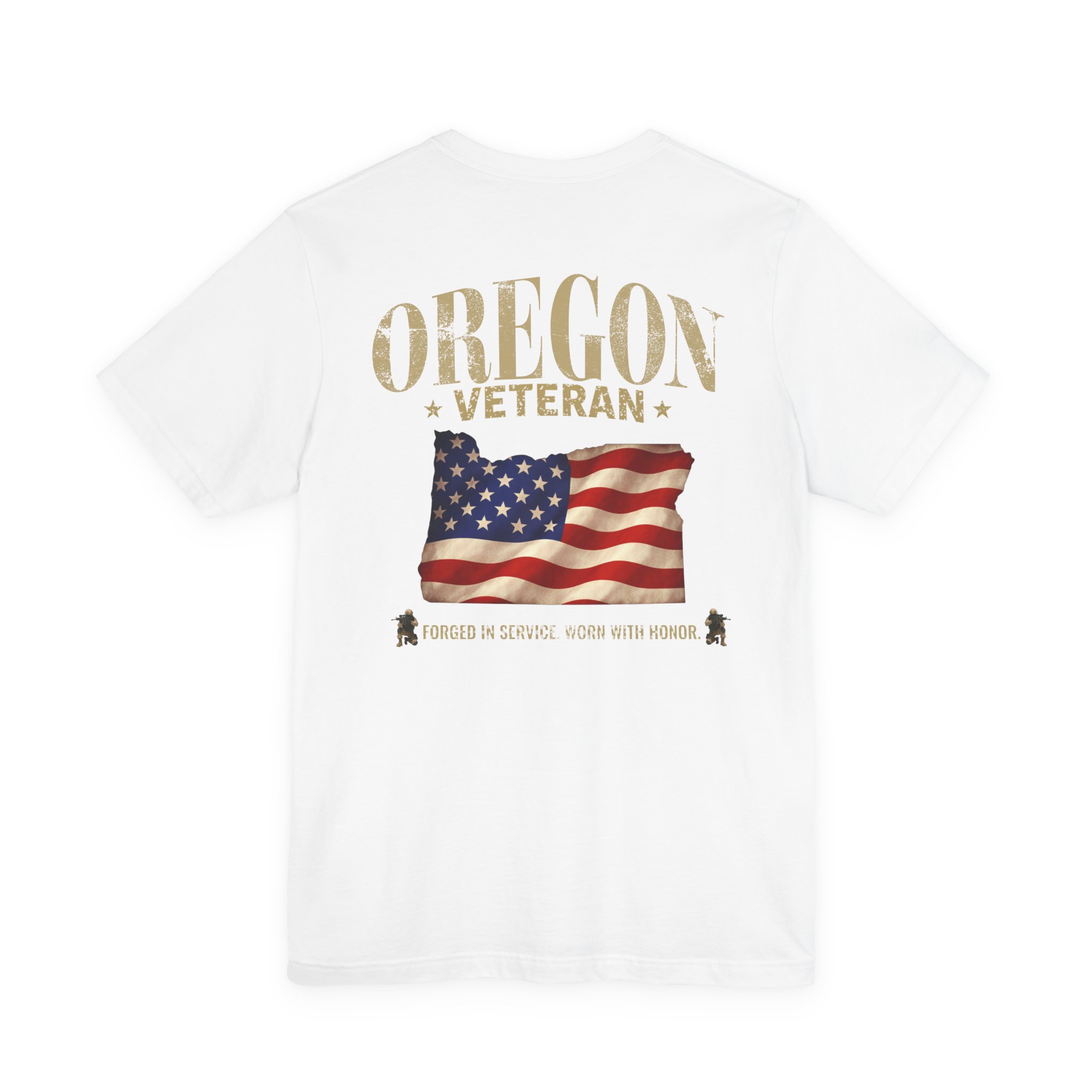 Oregon Veteran T-Shirt — American Flag Map Military Tribute Tee - Image 42