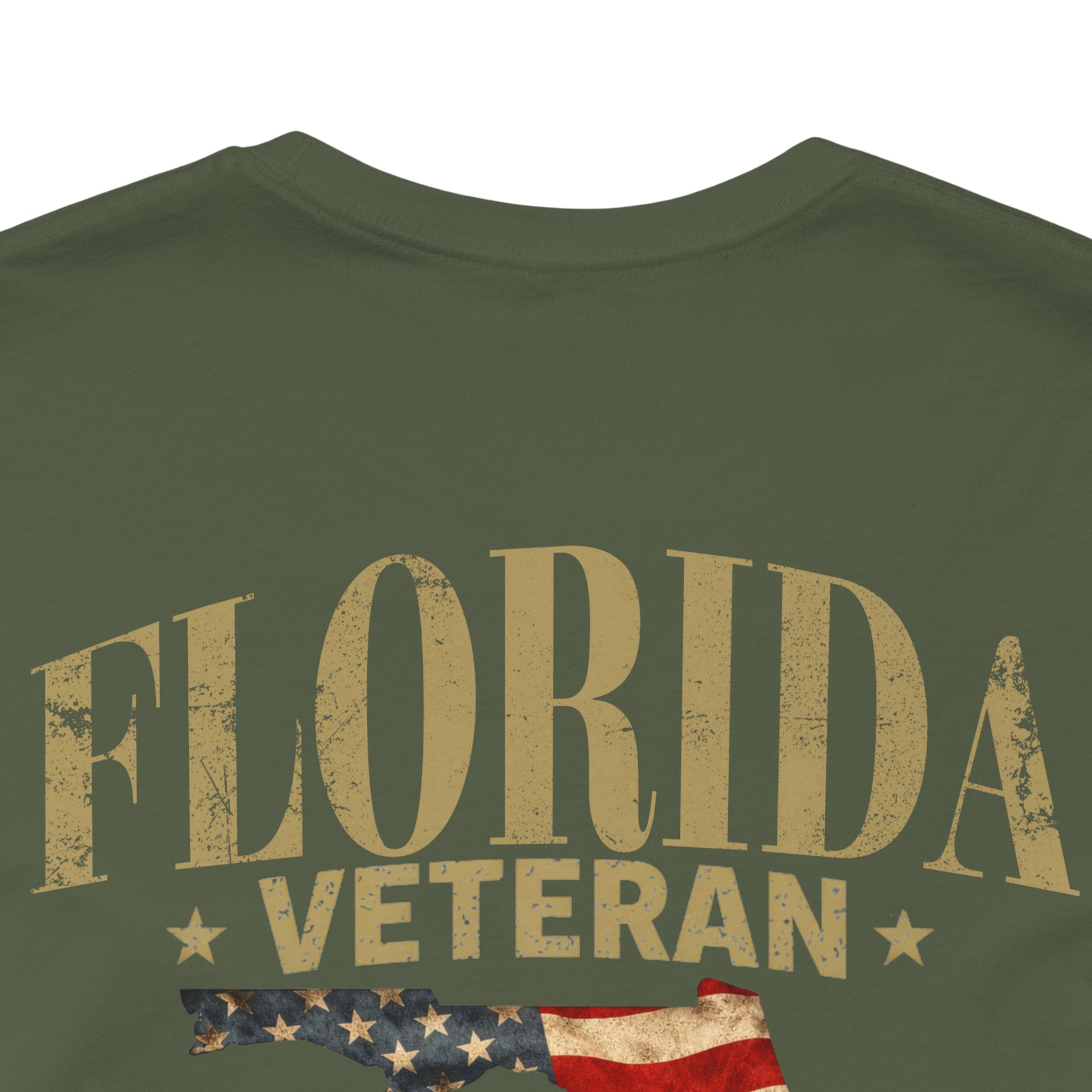 Florida Veteran T-Shirt — American Flag Map Military Tribute Tee - Image 34