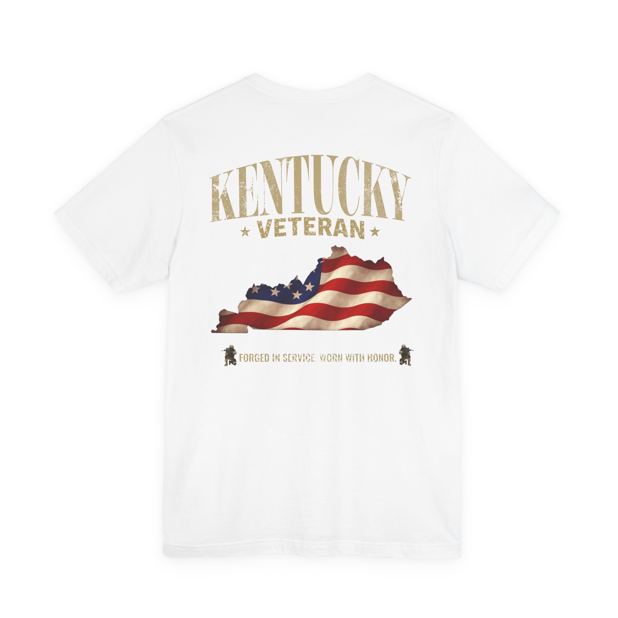 Kentucky Veteran T-Shirt — American Flag Map Military Tribute Tee - Image 17