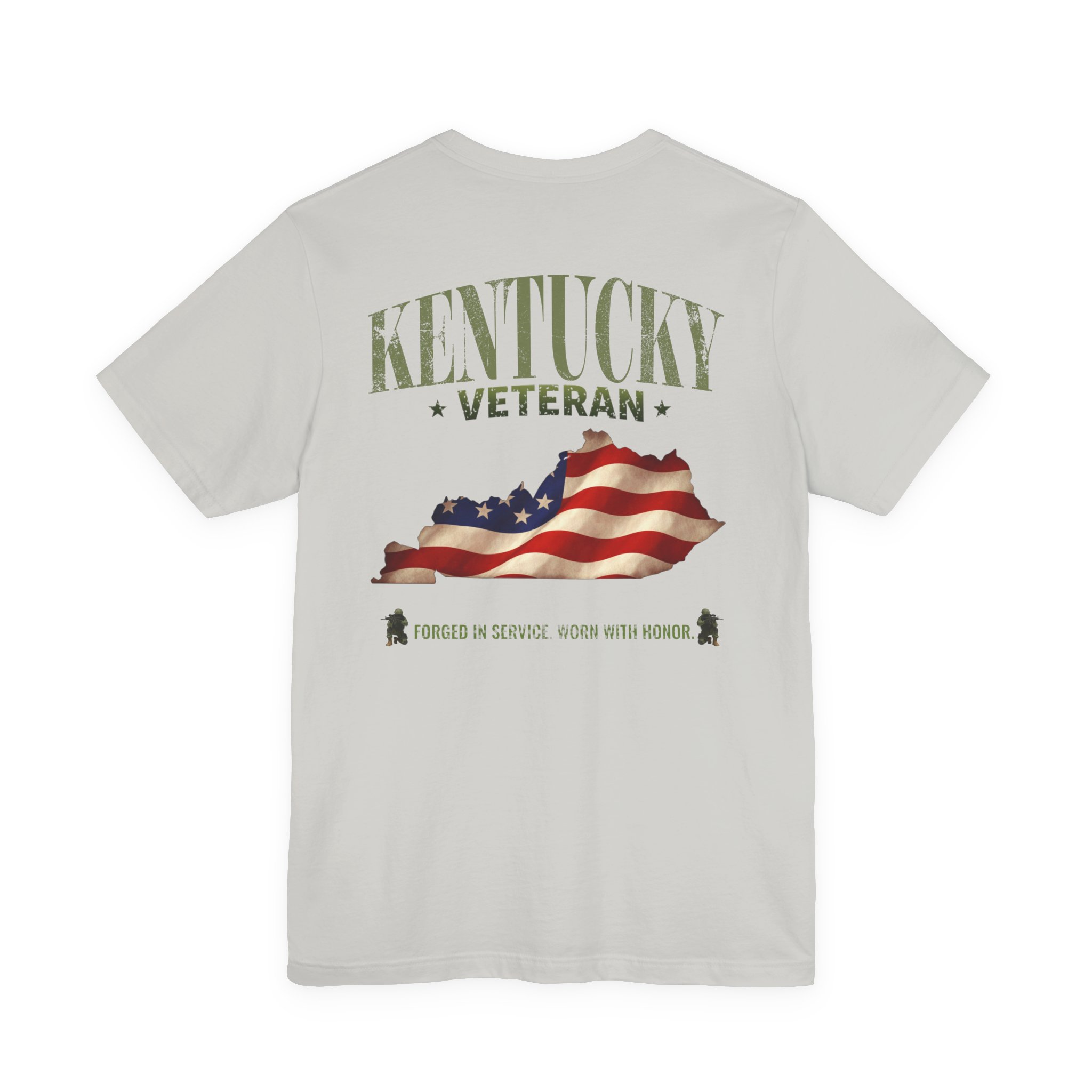 Kentucky Veteran T-Shirt — American Flag Map Military Tribute Tee - Image 27