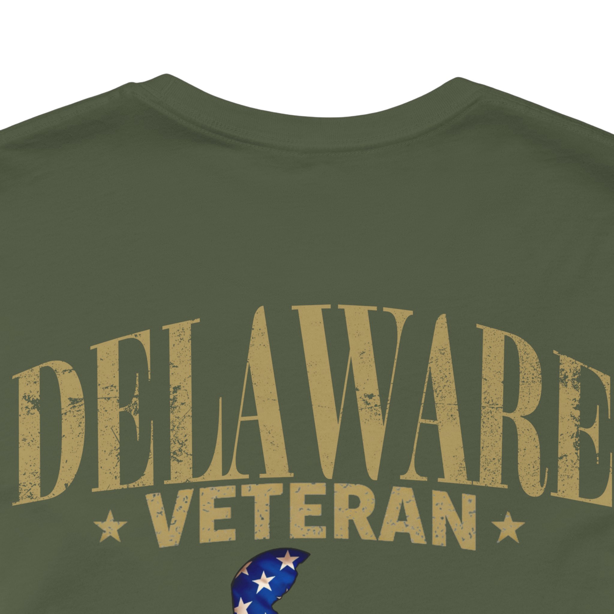 Delaware Veteran T-Shirt — American Flag Map Military Tribute Tee - Image 39