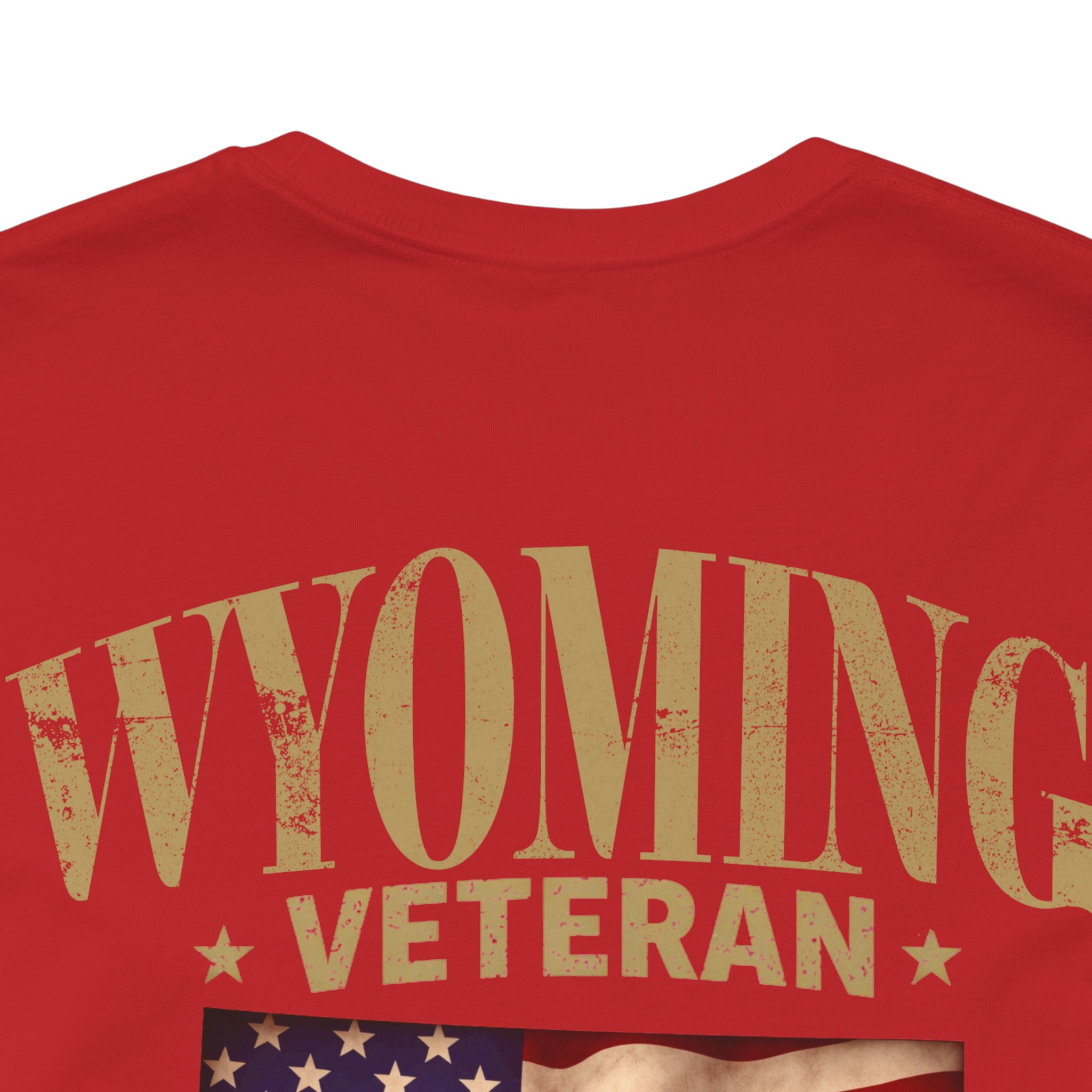 Wyoming Veteran T-Shirt — American Flag Map Military Tribute Tee - Image 13