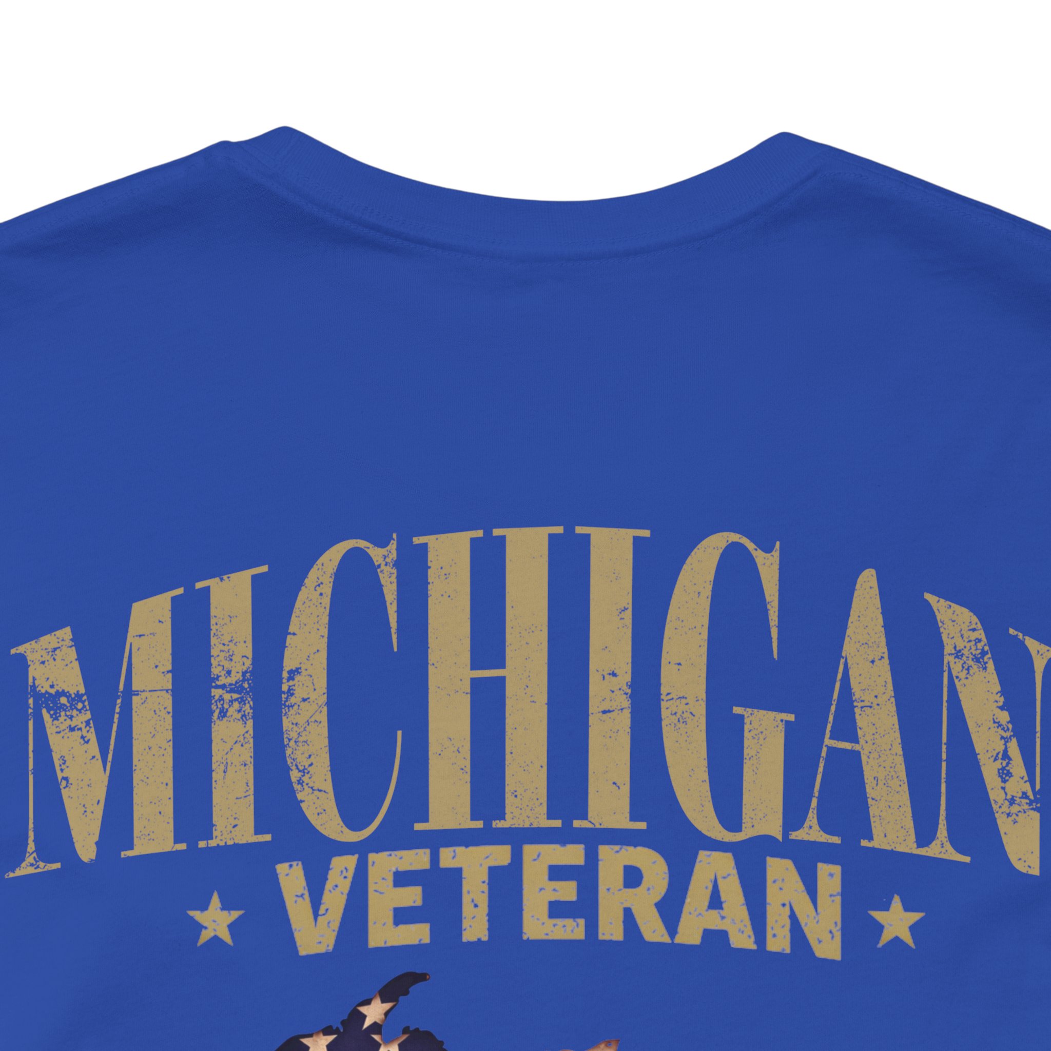 Michigan Veteran T-Shirt — American Flag Map Military Tribute Tee - Image 3