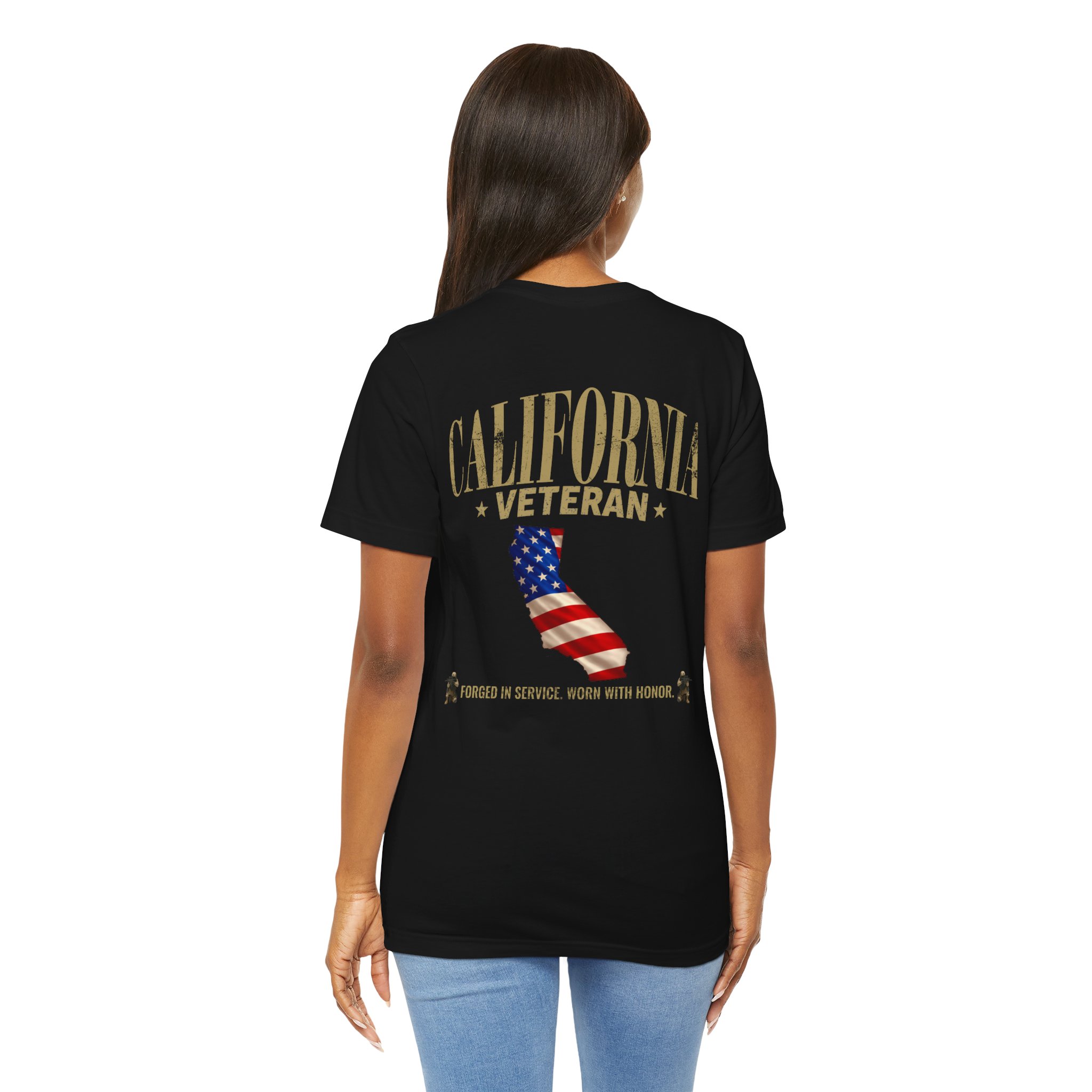 California Veteran T-Shirt — American Flag Map Military Tribute Tee - Image 6