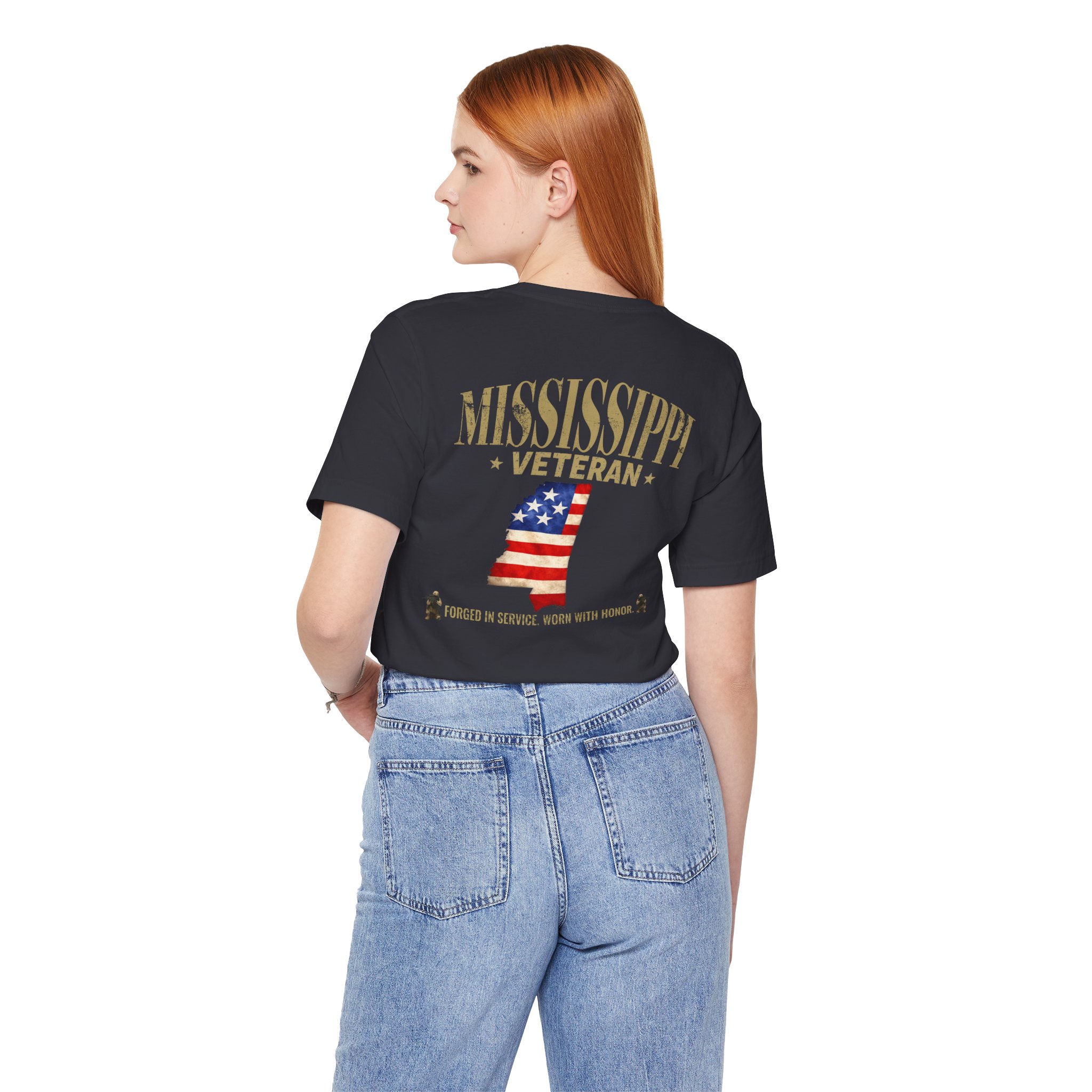 Mississippi Veteran T-Shirt — American Flag Alaska Map Military Tribute Tee - Image 3