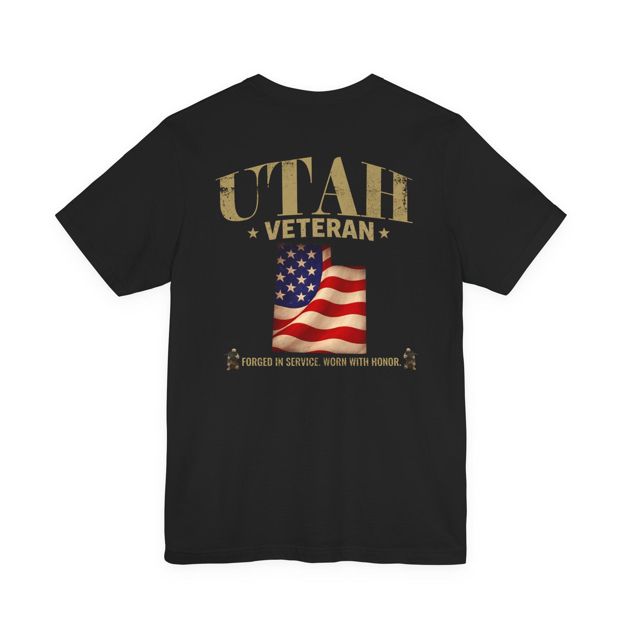Utah Veteran T-Shirt — American Flag Map Military Tribute Tee - Image 27