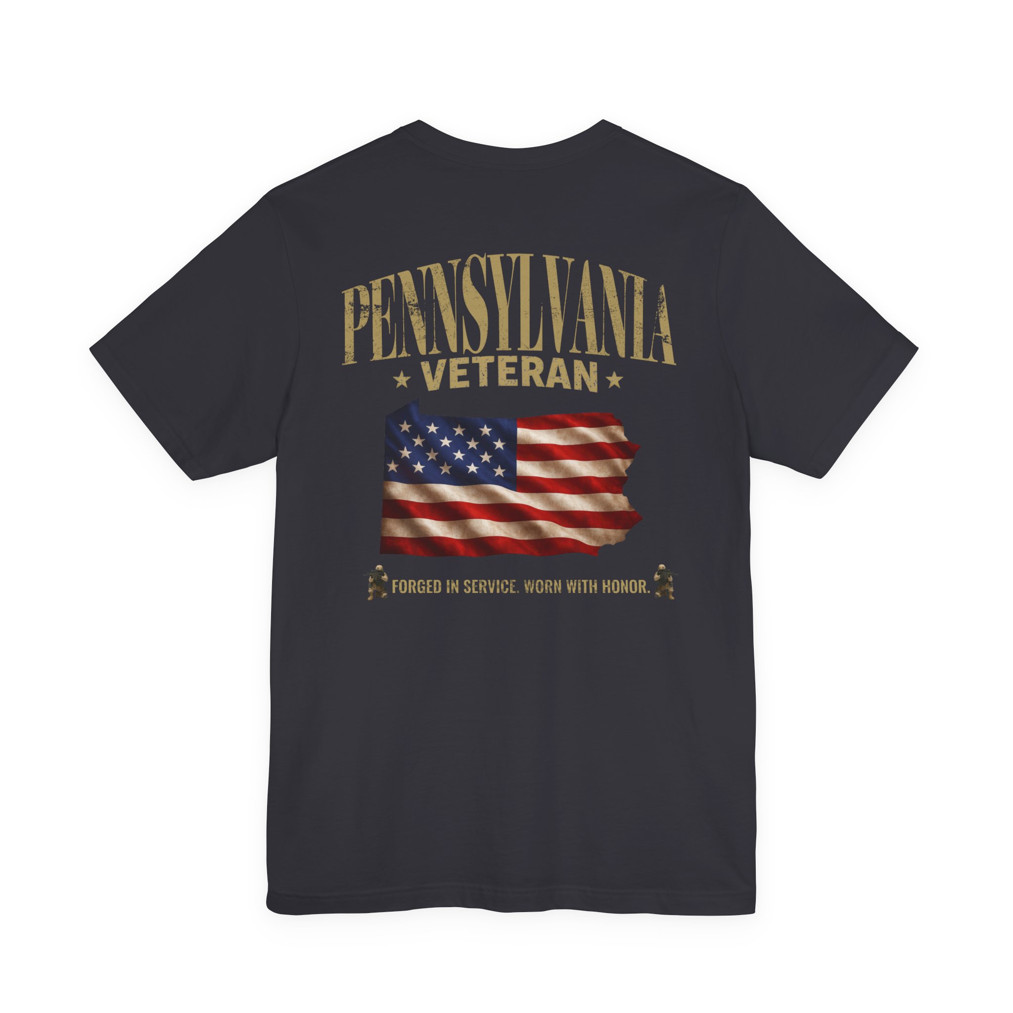 Pennsylvania Veteran T-Shirt — American Flag Map Military Tribute Tee - Image 27