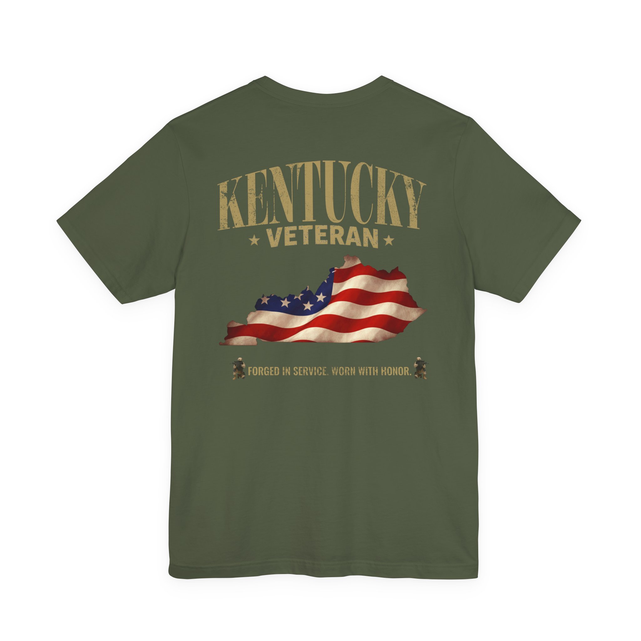 Kentucky Veteran T-Shirt — American Flag Map Military Tribute Tee - Image 32