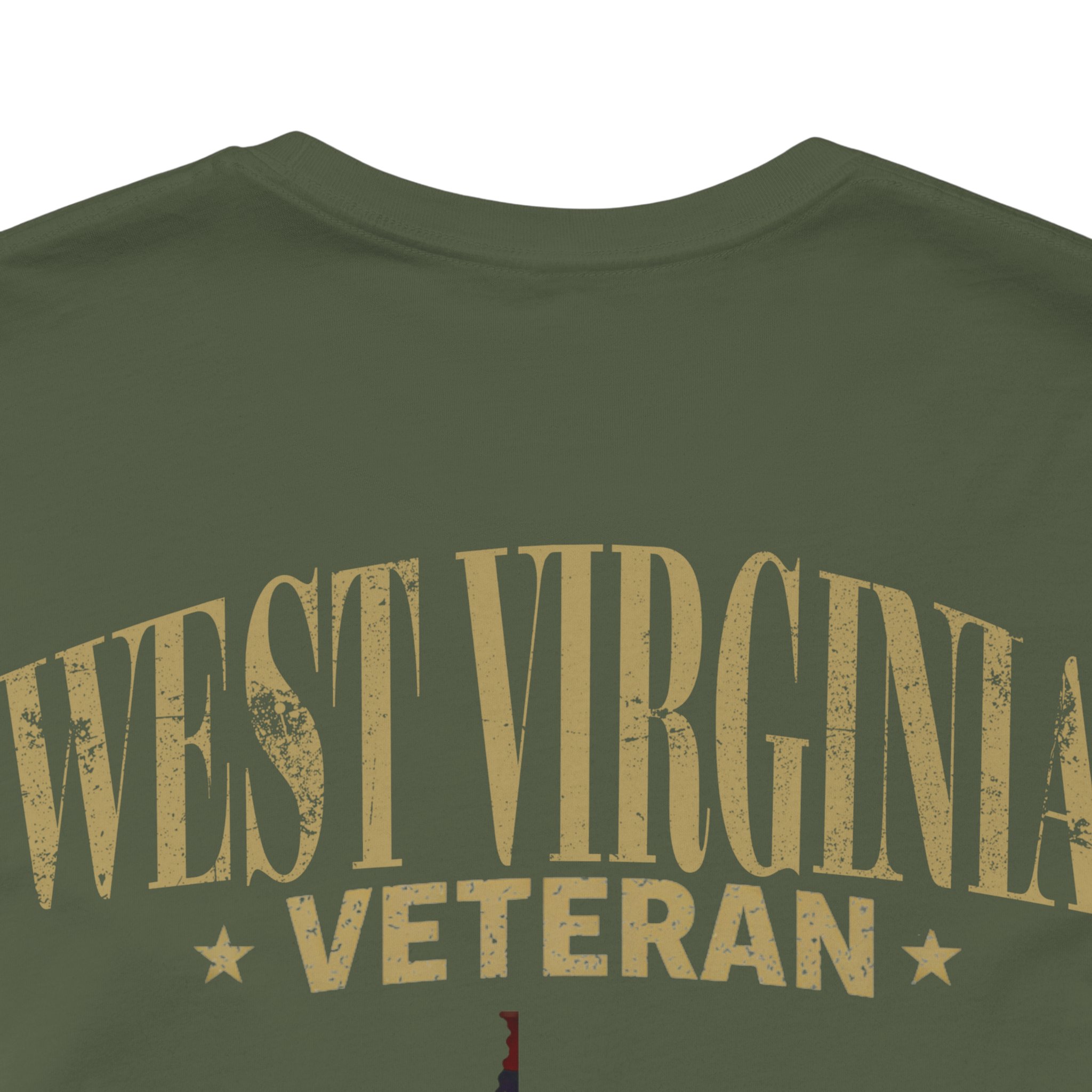 West Virginia Veteran T-Shirt — American Flag Map Military Tribute Tee - Image 39